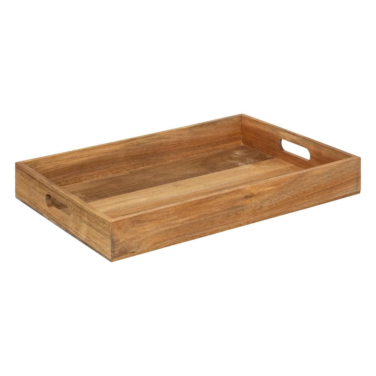 5Five Serveerblad – Acacia Hout – 42x30 cm – Met Handgrepen – Opstaande Rand – Bruin
