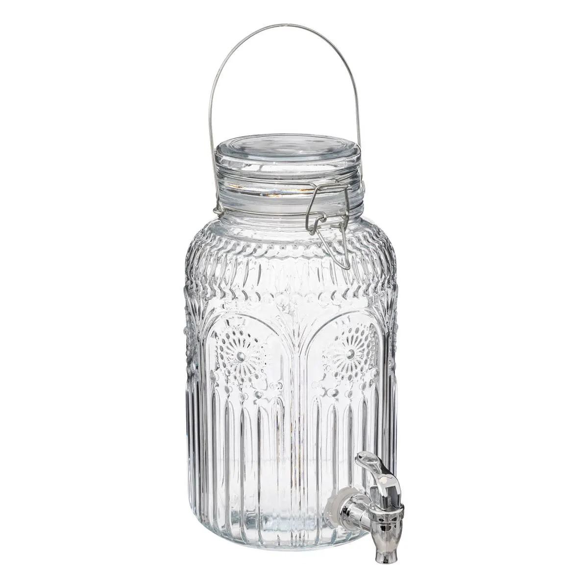 5Five Drankdispenser Mona– 3,8 L – Glas met Tapkraan – Stijlvol&Praktisch afbeelding