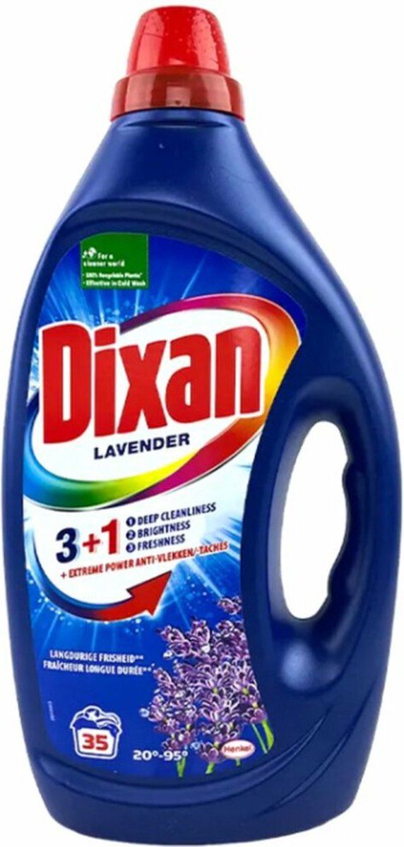 Dixan lavendel vloeibaar wasmiddel - 1.75L voor 35 wasbeurten afbeelding