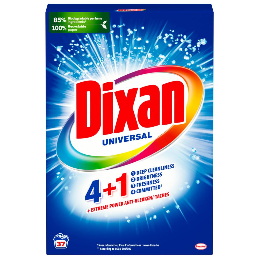 Dixan Waspoeder Universeel 4+1 Extreme Power– 37 Wasbeurten – 2,22 kg afbeelding