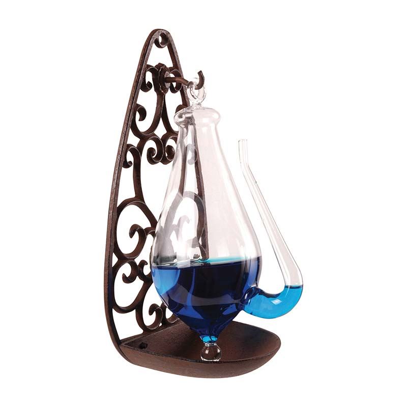 Esschert Design barometer met gietijzeren houder - LxBxH: 13,9x12x27,7cm afbeelding