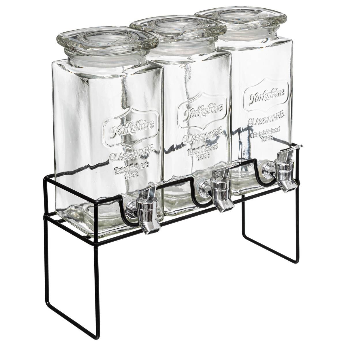 Secret de Gourmet moderne glazen drank dispenser - 3x1,5L afbeelding