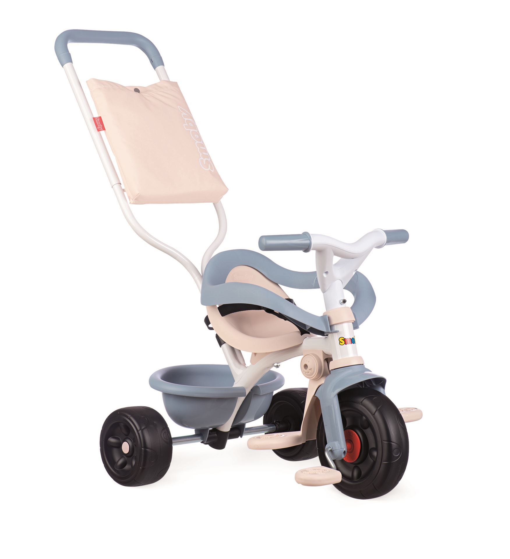 Smoby Driewieler Fun Comfort - Driewieler met duwstang - Blauw afbeelding