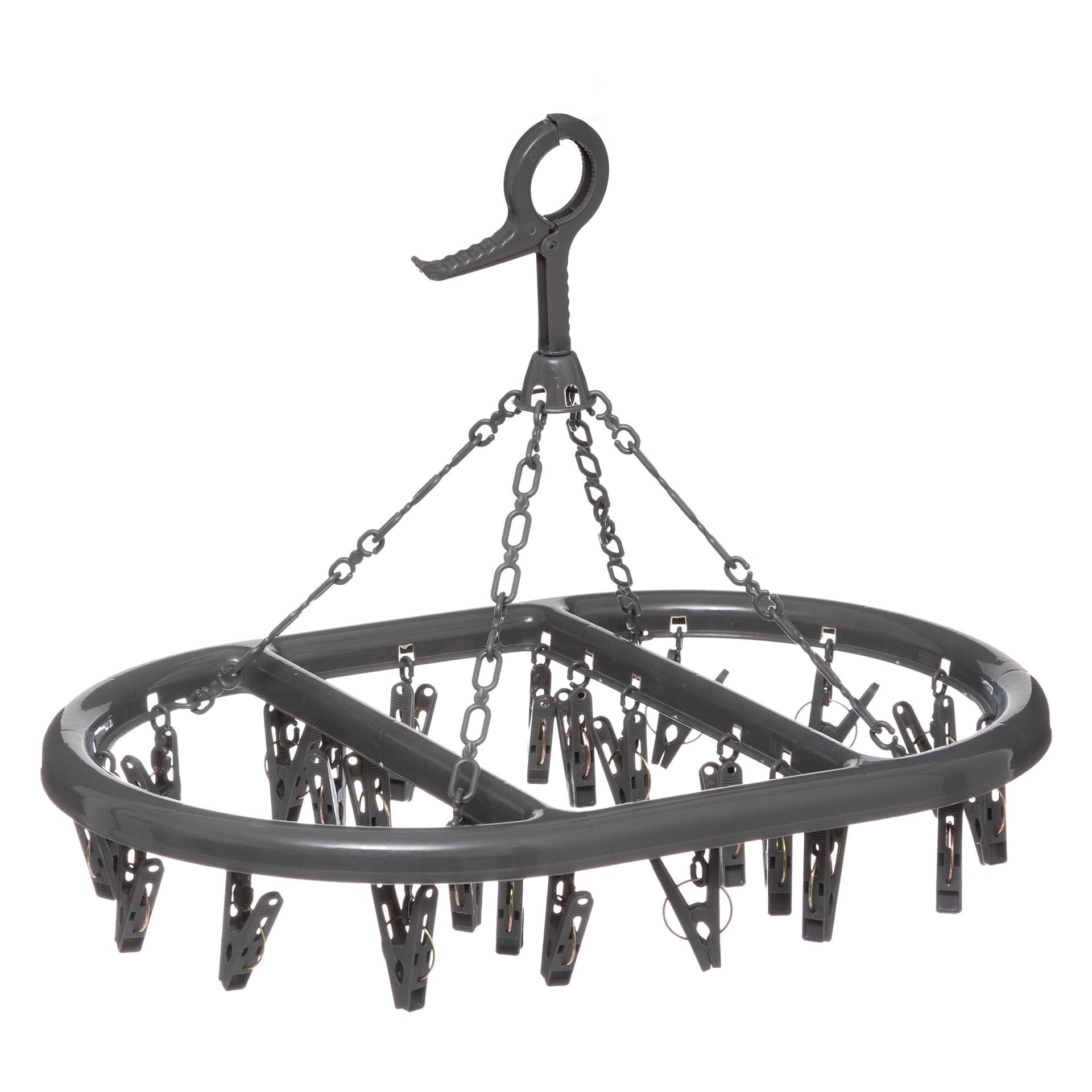 5Five droogcarrousel met 24 kunststof knijpers - Ovaal 45 x 33 cm afbeelding