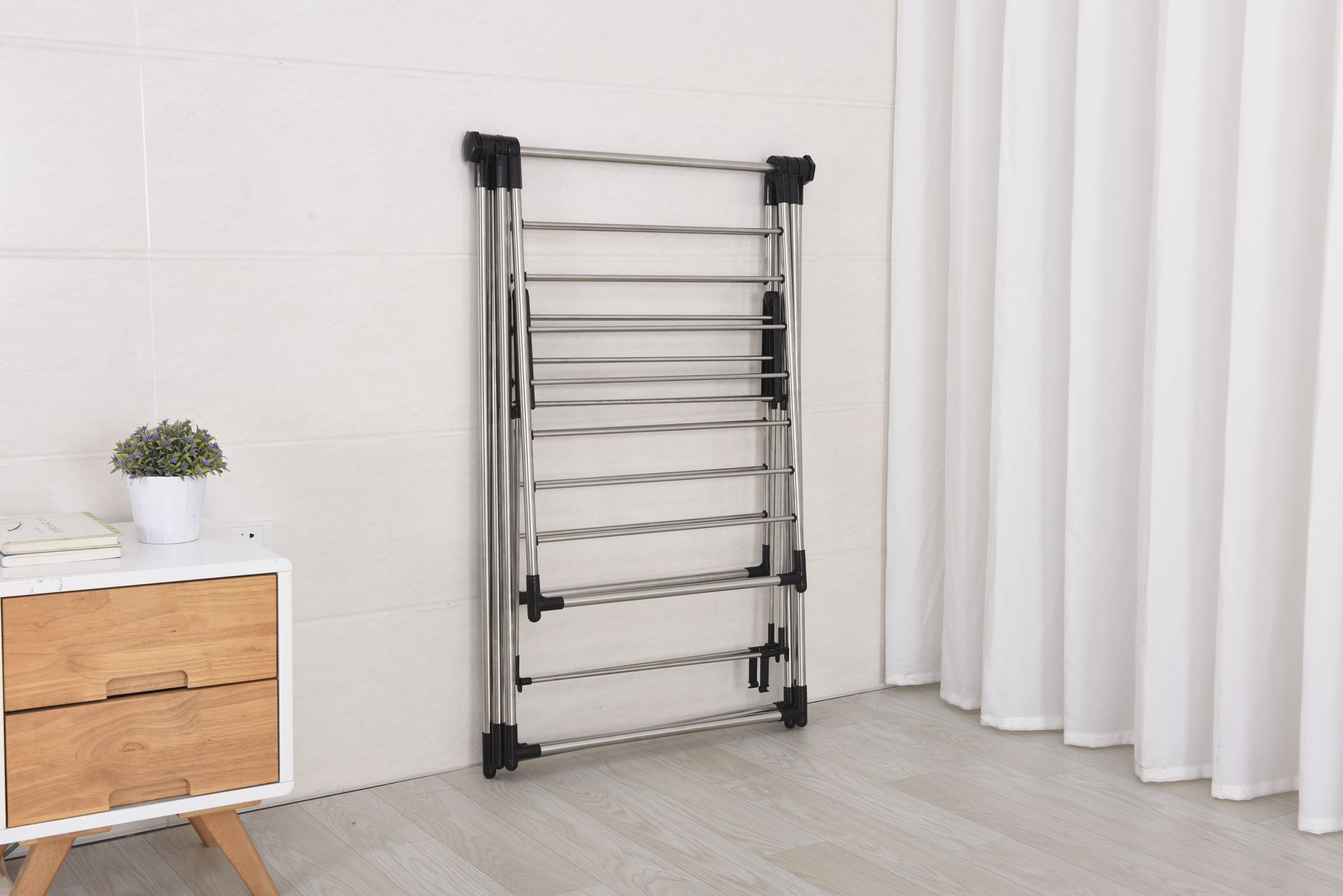 Practo Home laurence inox - Droogrek T-model + kledingrek - 69x158x200cm afbeelding