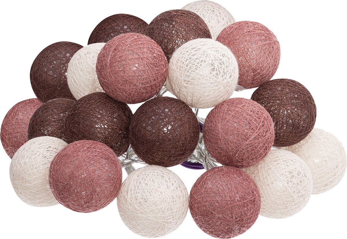 Atmosphera Lichtslinger– 20 Verlichte Bollen Ø6 cm – 435 cm – Multi Kleuren Mix – Stekker afbeelding