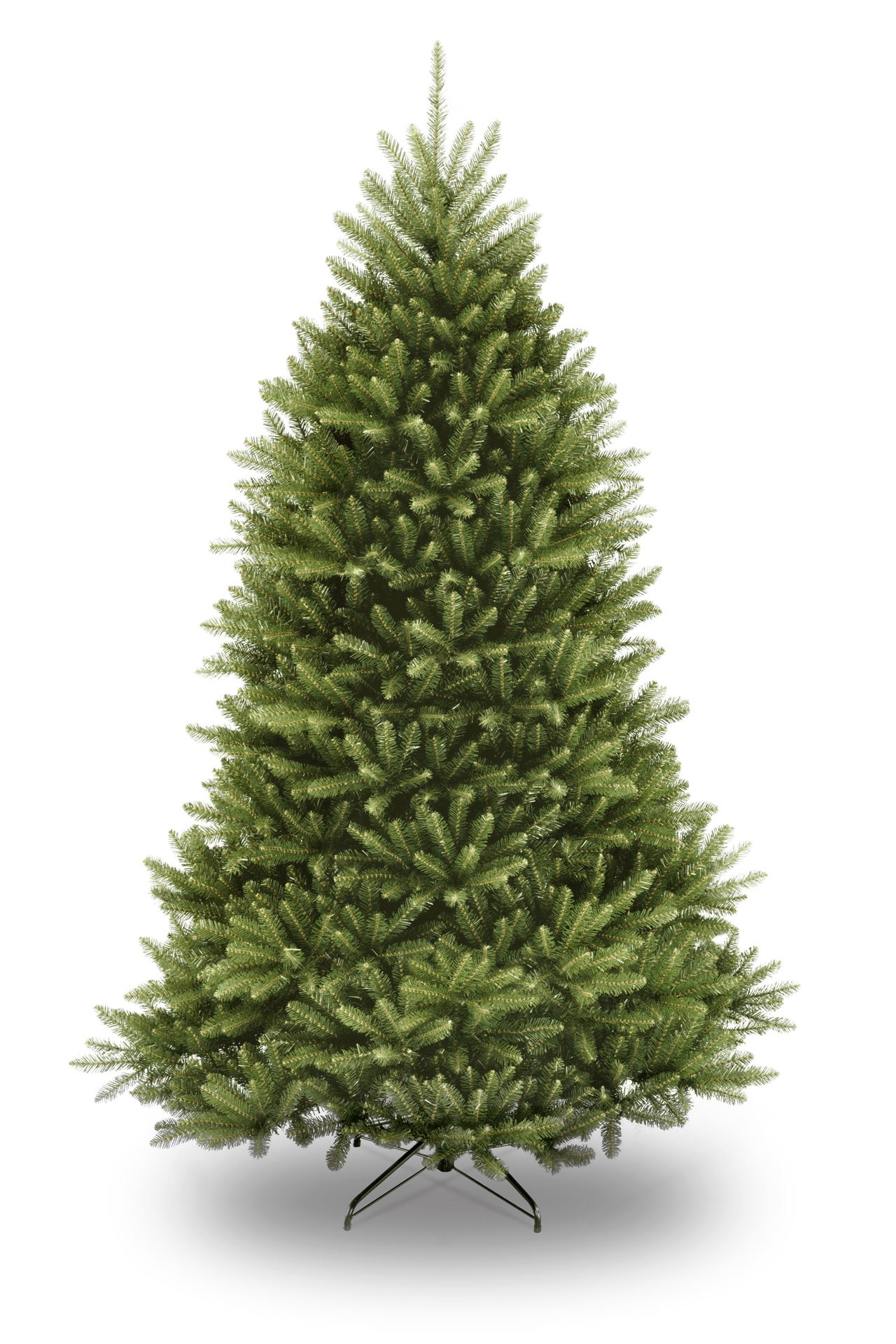 Dunhill kunstkerstboom - 213 cm - groen - Diameter 140 cm - 2.144 tips - metalen voet