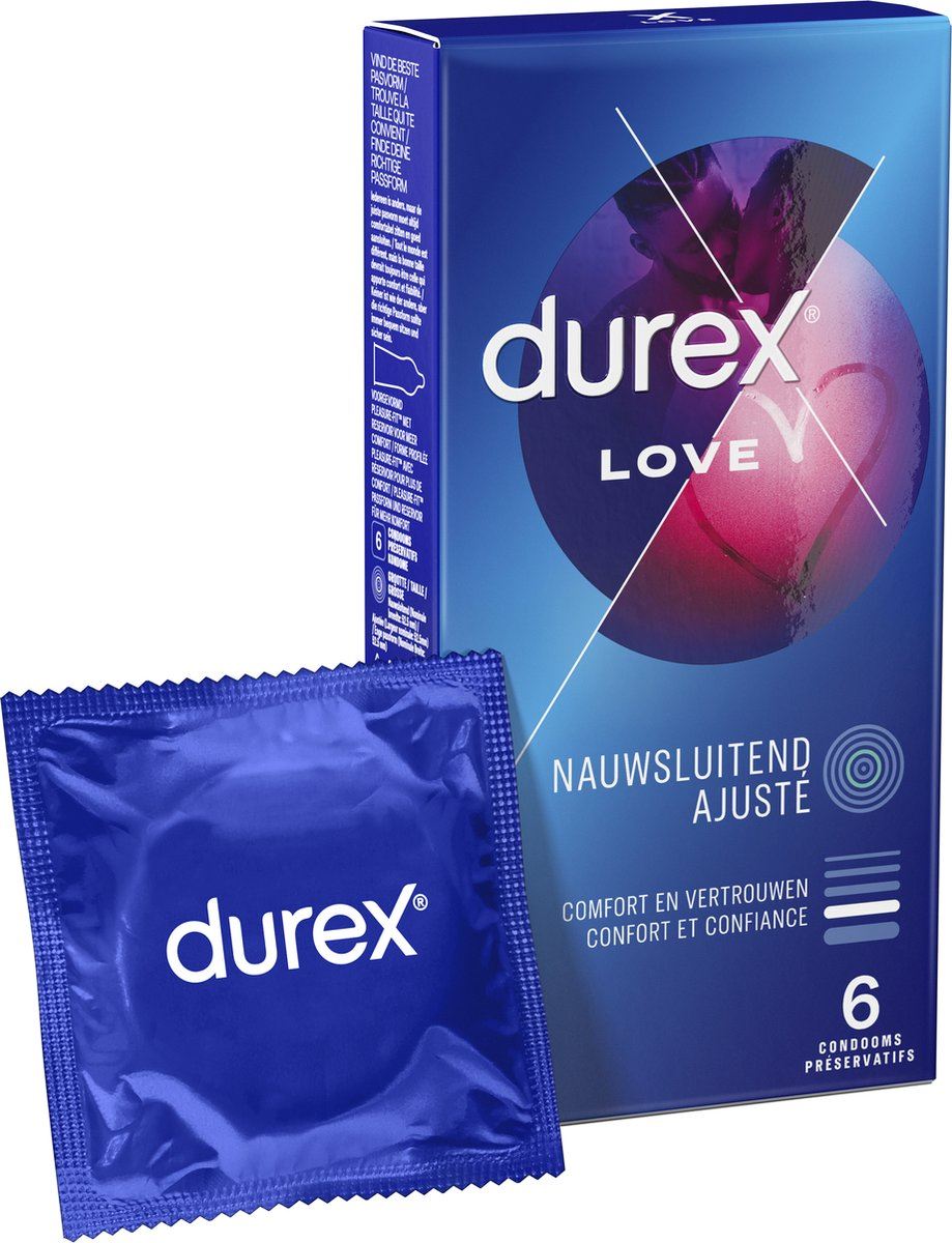 Durex Love condooms - 6 stuks - Comfort en vertrouwen - Nauwsluitend afbeelding
