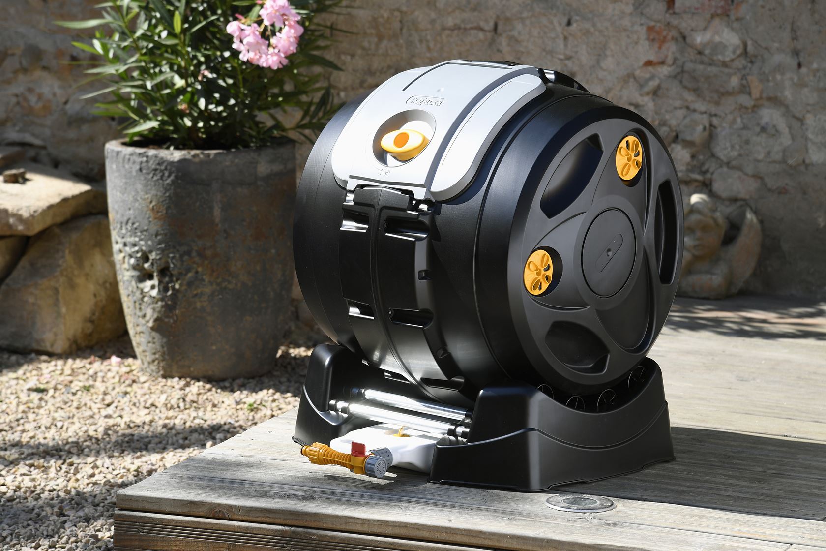 Hozelock compostbak Easymix - Tuimelcomposter - 100L capaciteit - Voor compost en vloeibare meststoffen afbeelding