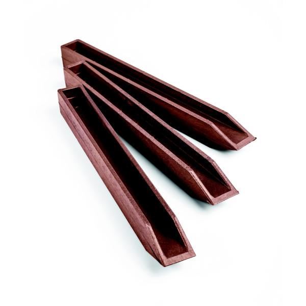 Ecopic kunststof afboording H-profiel - H: 38cm - set van 10 stuks - bruin afbeelding