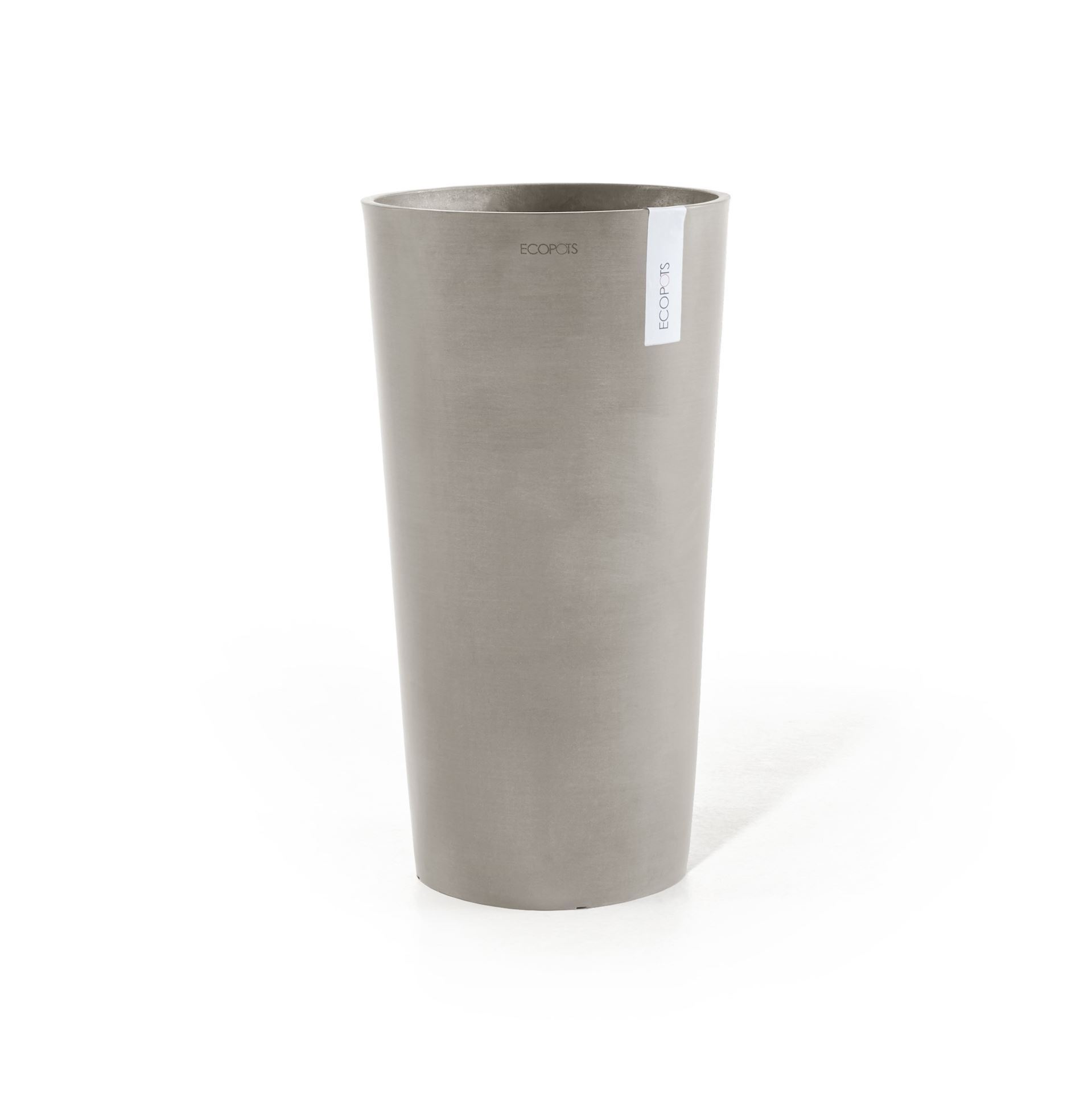 Ecopots bloempot Amsterdam Extra High 90 - Rond - Taupe - Diameter 49,8 x H91 cm