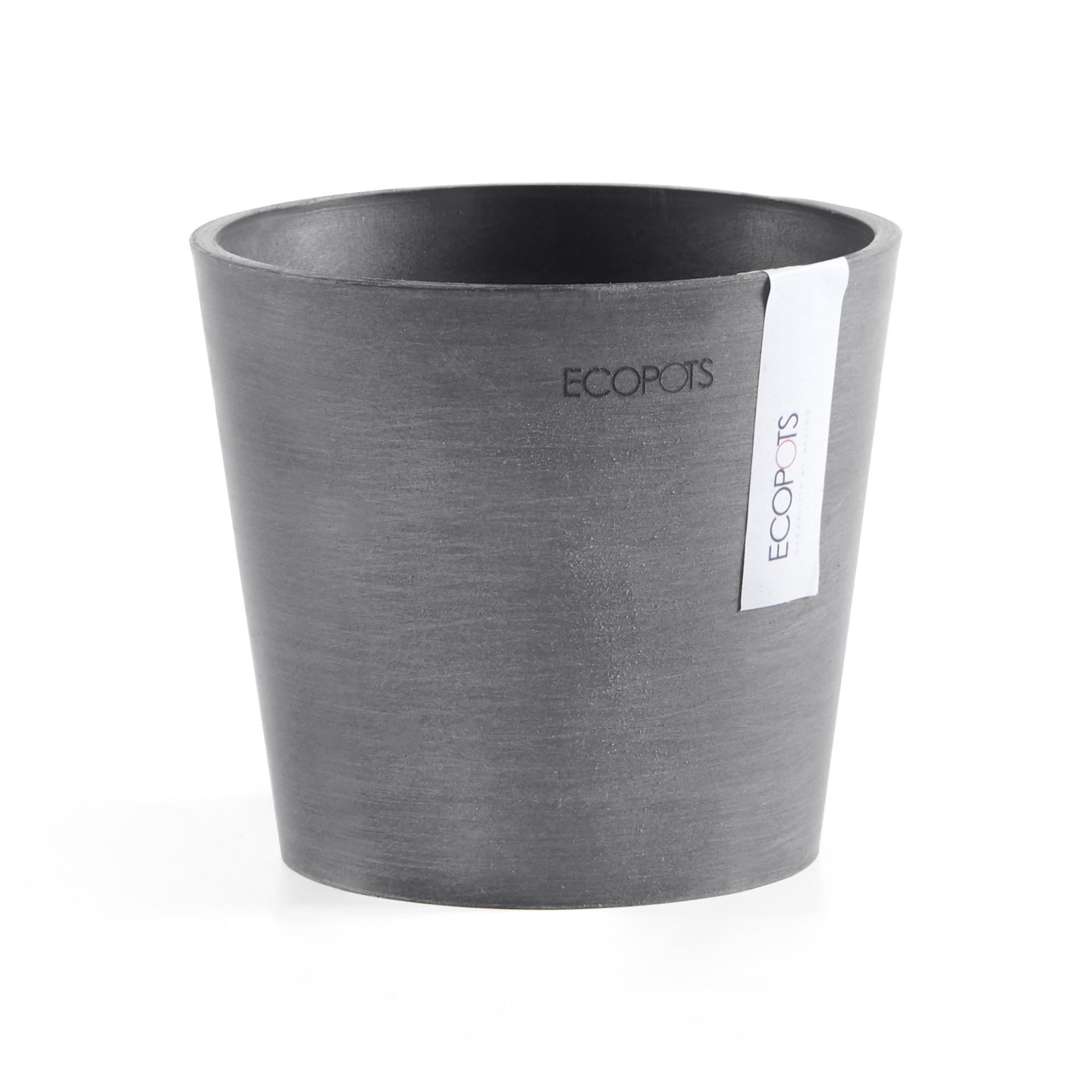 Ecopots Amsterdam 13 - Grey - Diameter 13 x H11,4 cm - Ronde grijze bloempot