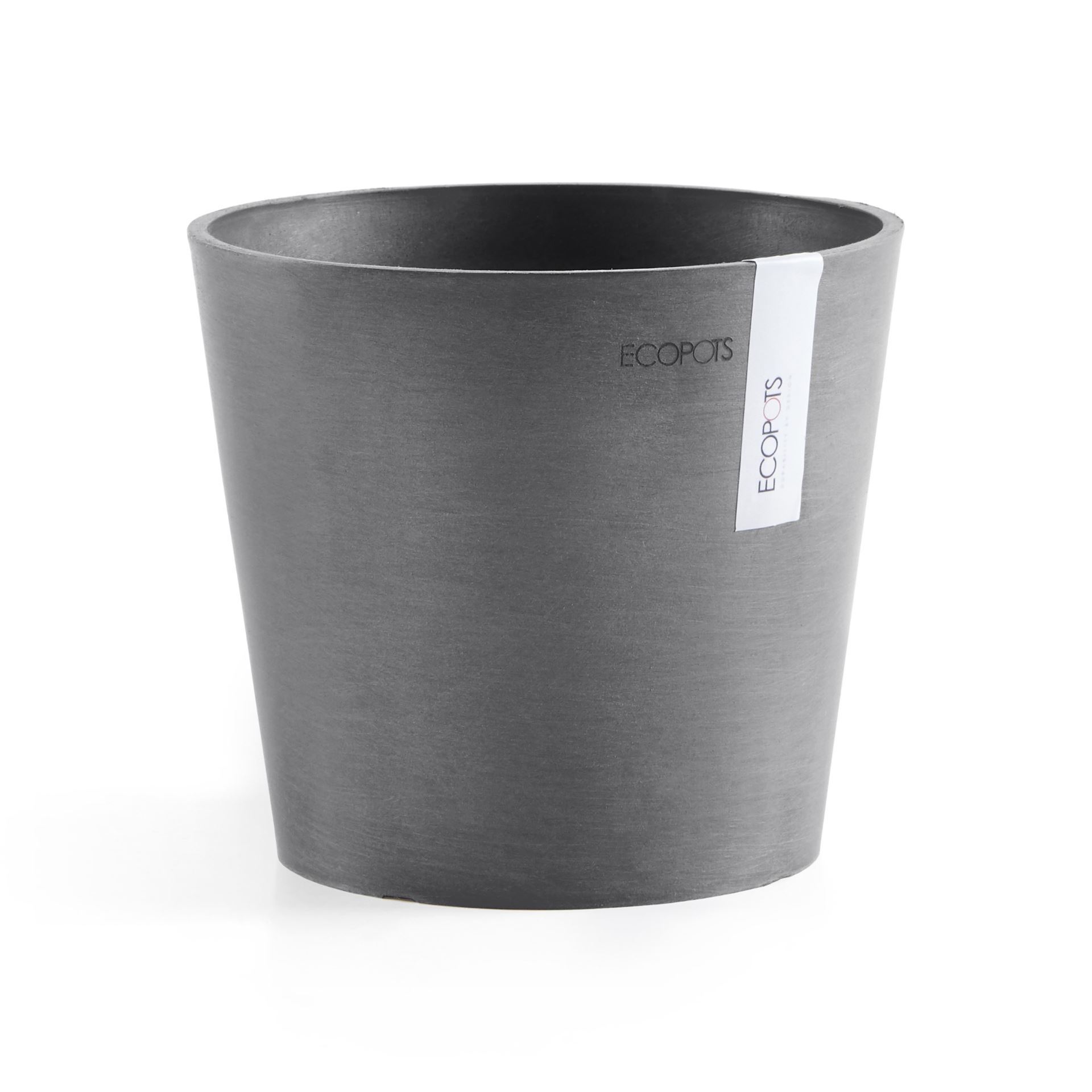 Ecopots Amsterdam 17 - Grey - Diameter 17 x H14,7 cm - Ronde grijze bloempot
