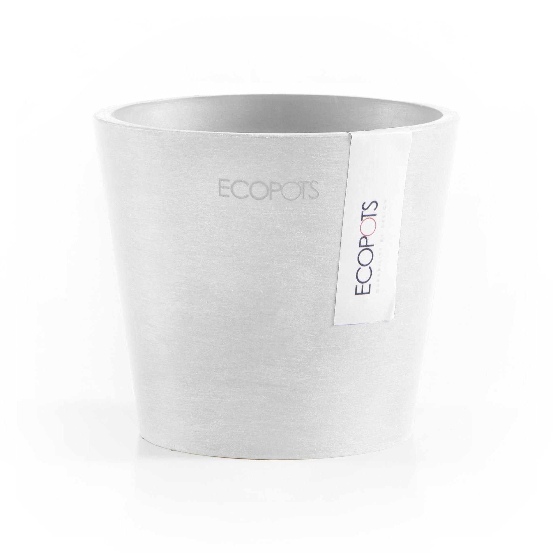Ecopots Amsterdam 10,5 - Pure White - Diameter 10,5 x H9,2 cm - Ronde witte bloempot