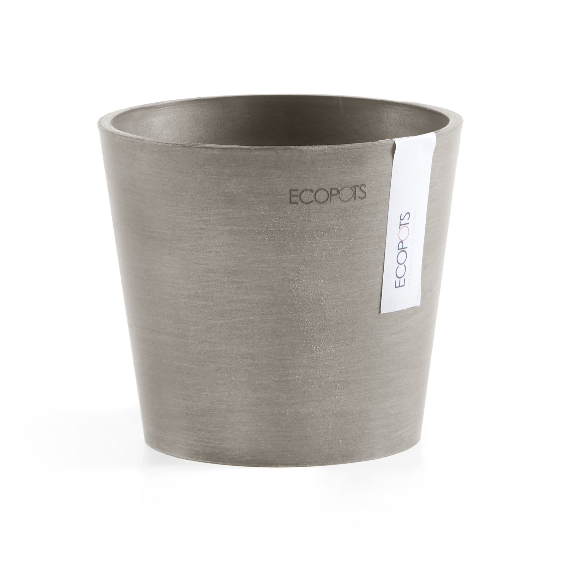 Ecopots Amsterdam 13 - Taupe - Diameter 13 x H11,4 cm - Ronde taupe bloempot