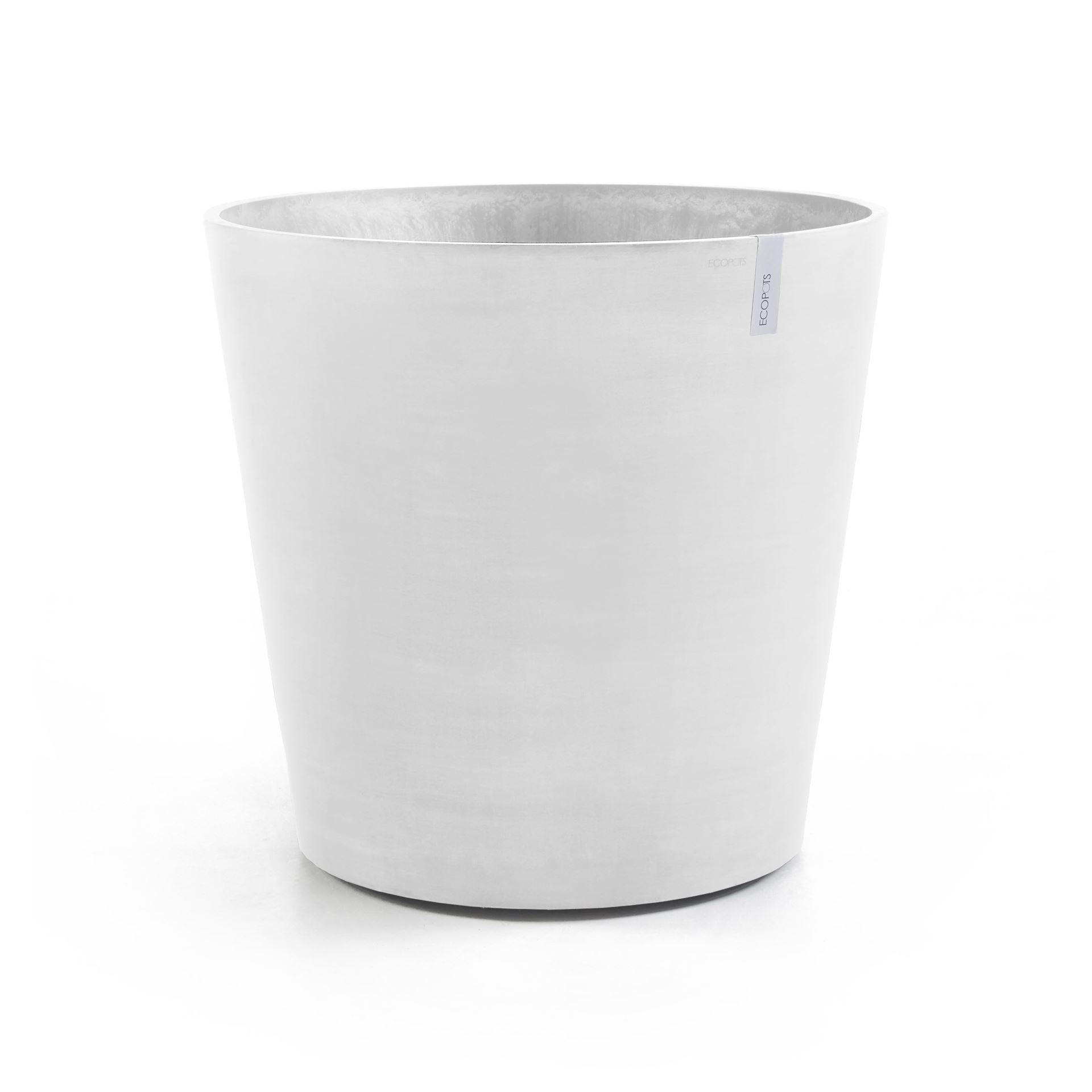 Ecopots Amsterdam Wheels 60 - Pure White -Ø60 x H56 cm - Ronde witte bloempot op wielen afbeelding