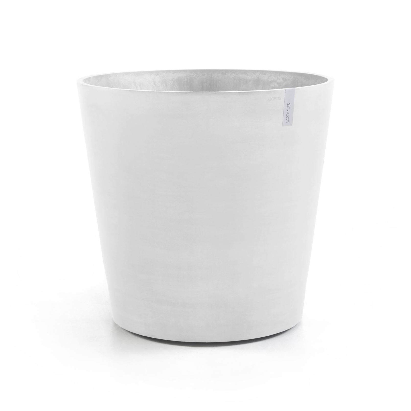 ecopots bloempot Amsterdam Wheels 60- Rond - Pure White - Diameter 60 x H56 cm