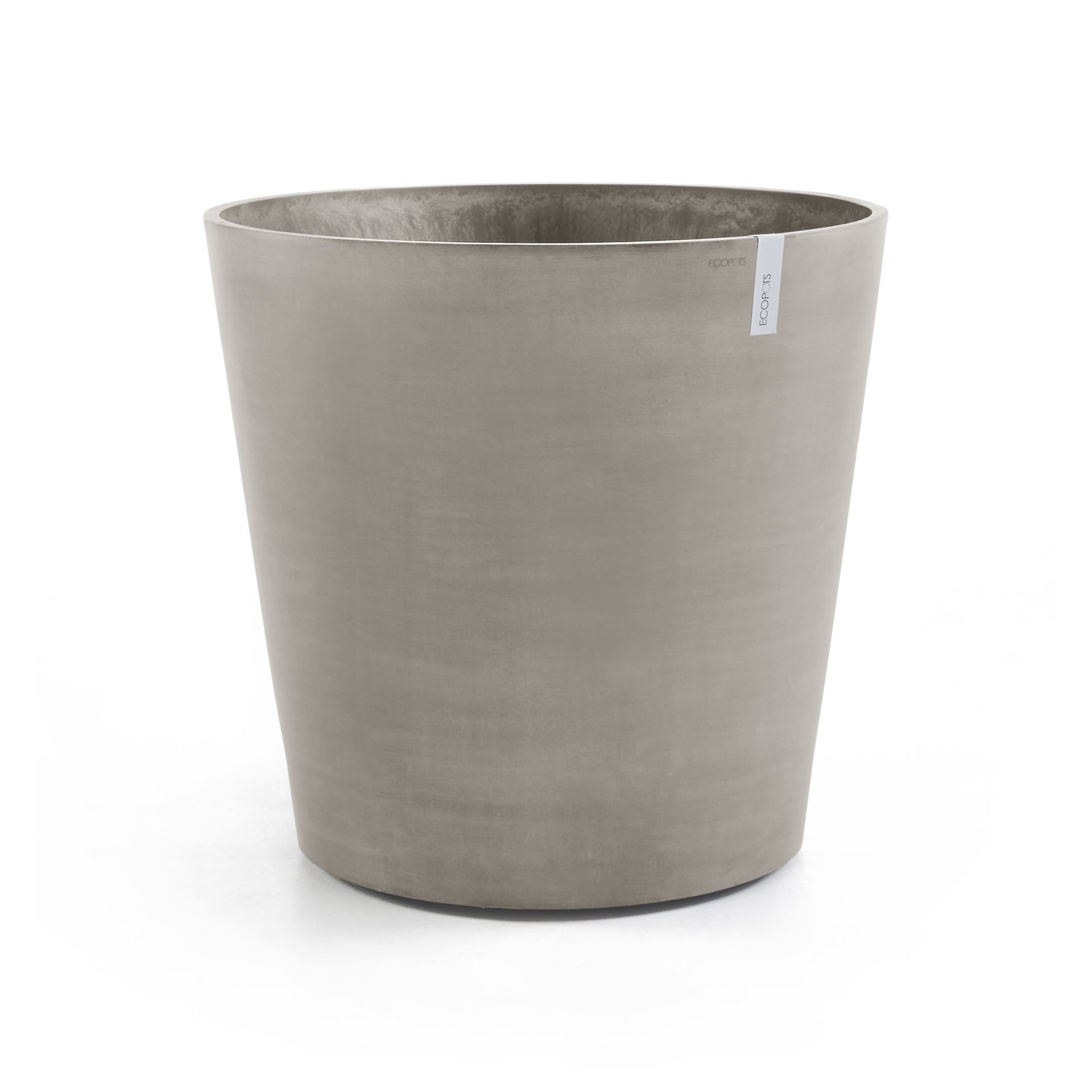 Ecopots Amsterdam Wheels 80  - Taupe -Ø80 x H74,2 cm - Ronde taupe bloempot op wielen afbeelding
