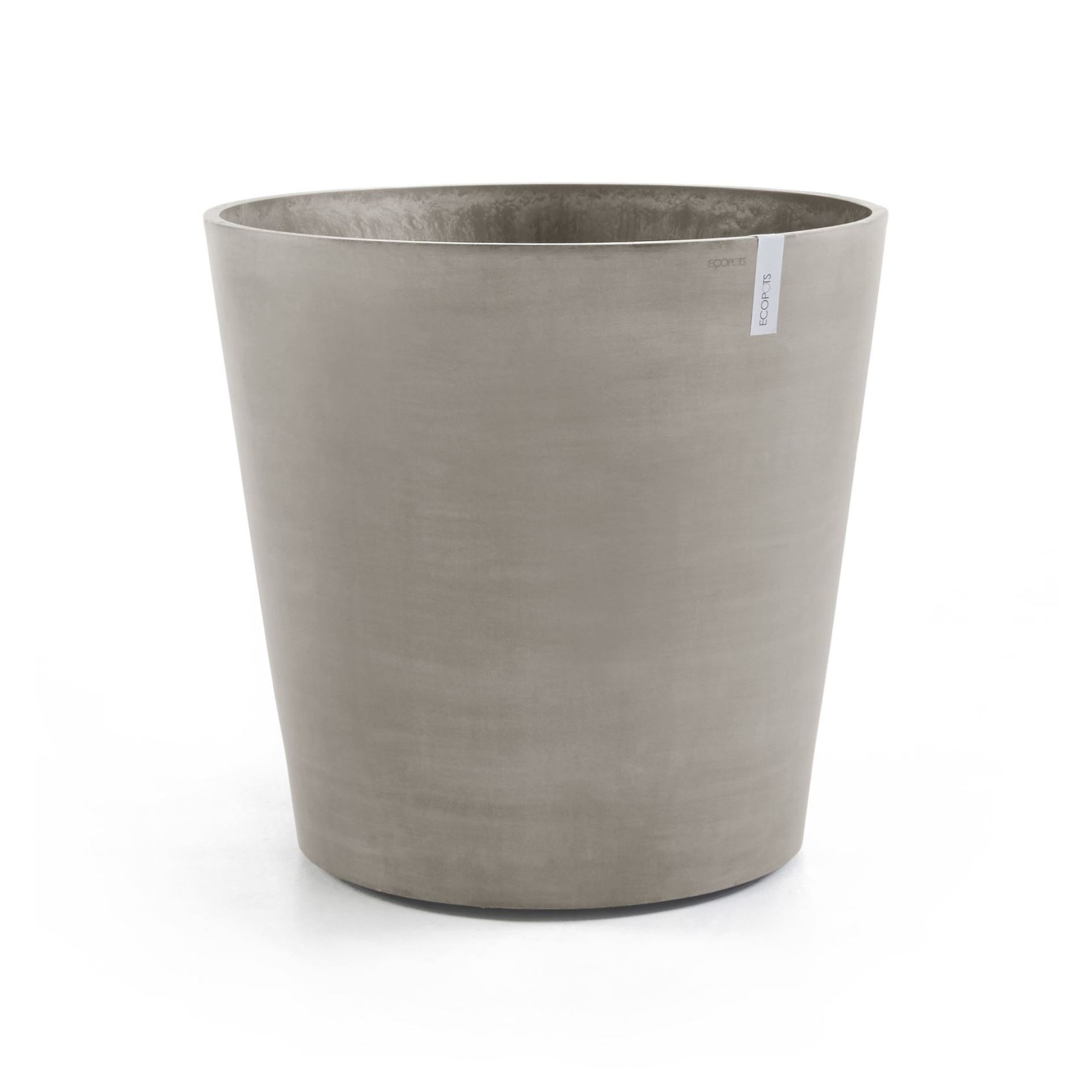 Ecopots bloempot Amsterdam Wheels 80 - Rond - Taupe - Diameter 80 x H74,2 cm