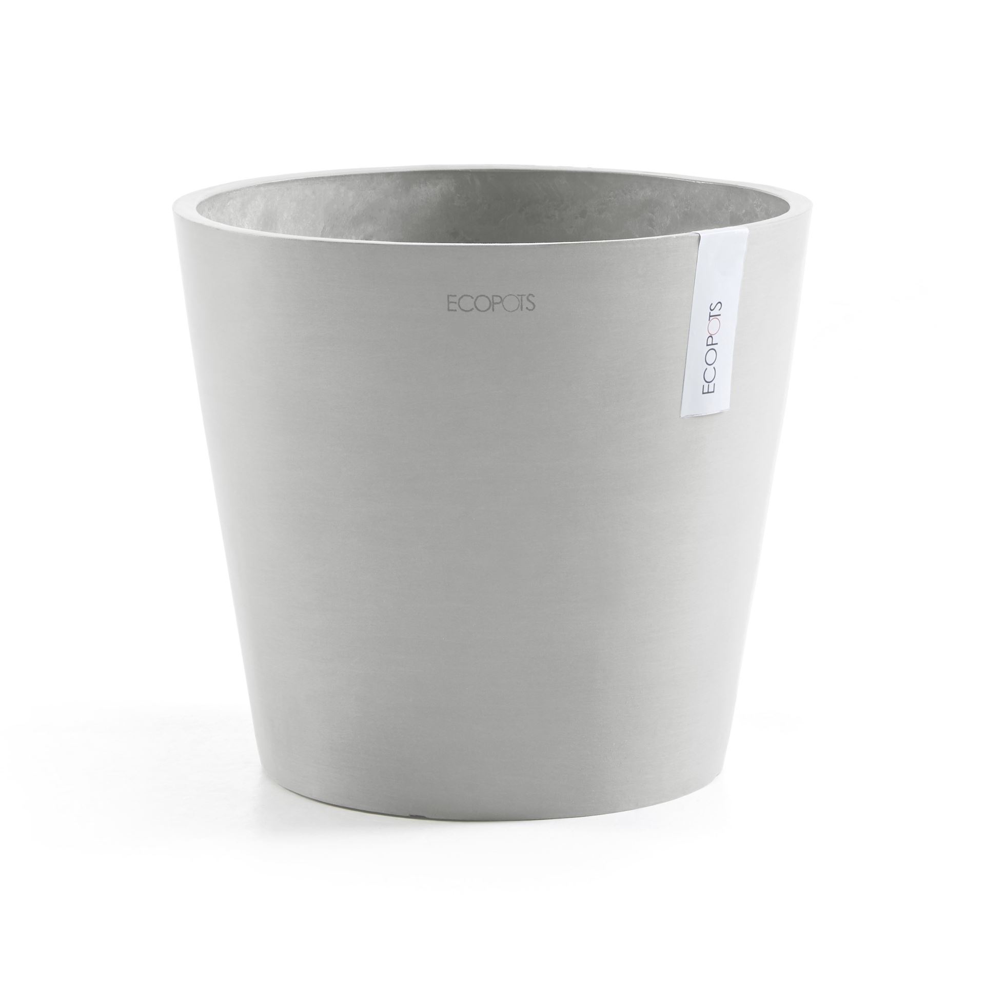 Ecopots bloempot Amsterdam 40 - Rond - White Grey - Diameter 40 x H34,5 cm