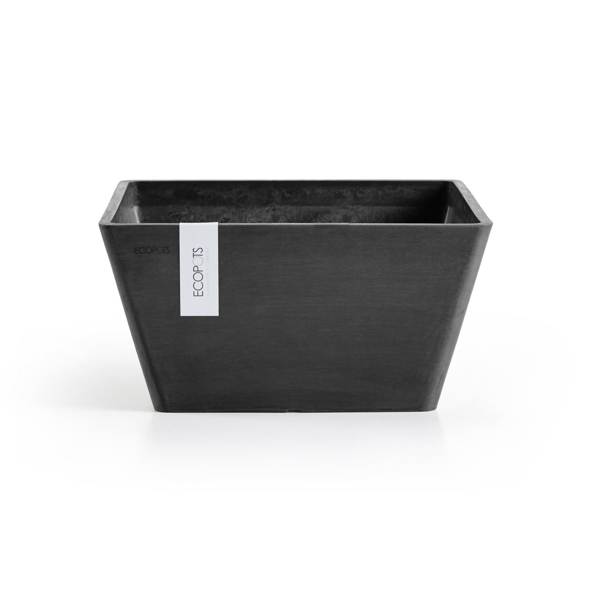 Ecopots bloempot Berlin 30 - Vierkant - Dark Grey - 31,2cm x H15,7cm