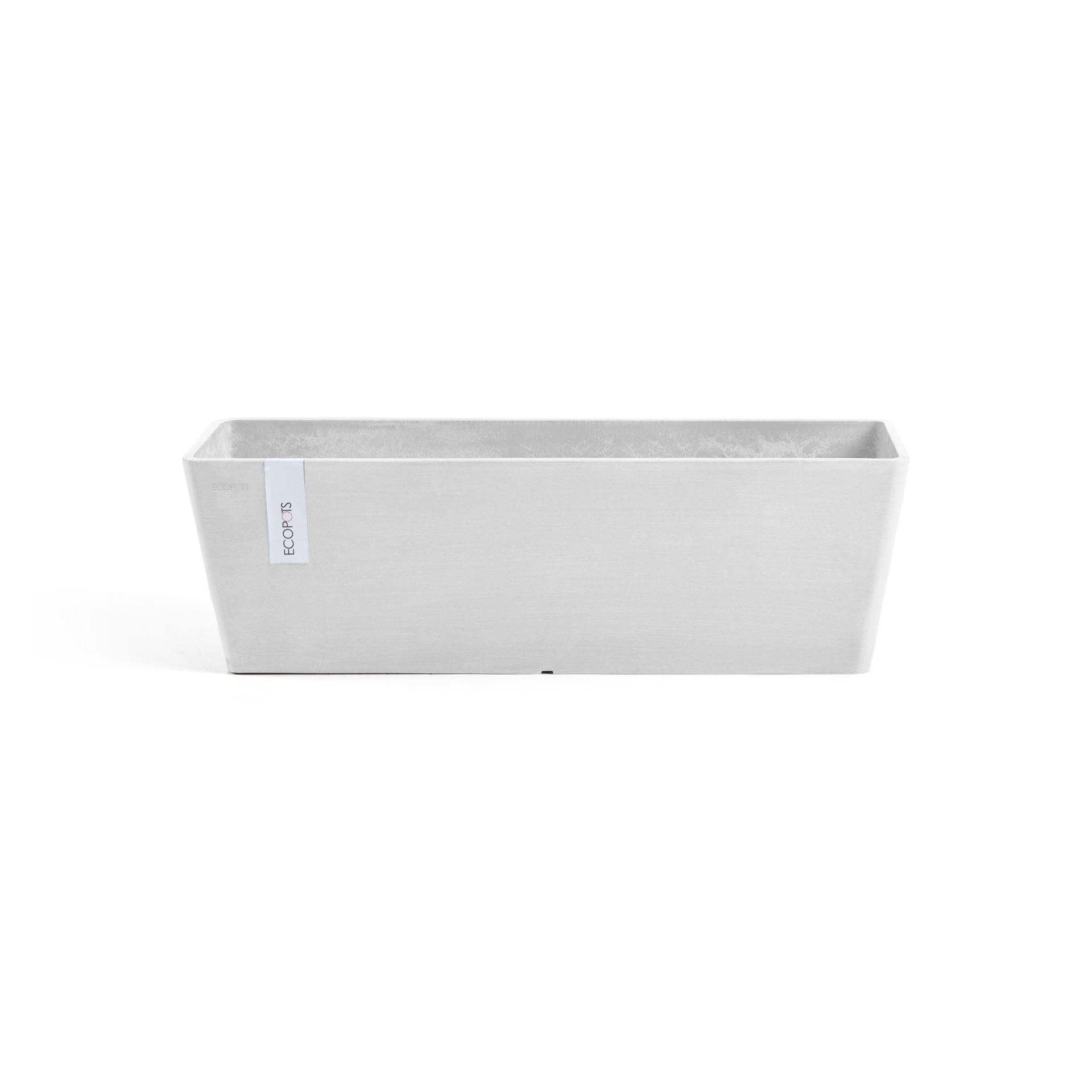 Ecopots bloempot Bruges 55 - Rechthoekig - Pure White - 55,5cm x 17cm x H17cm