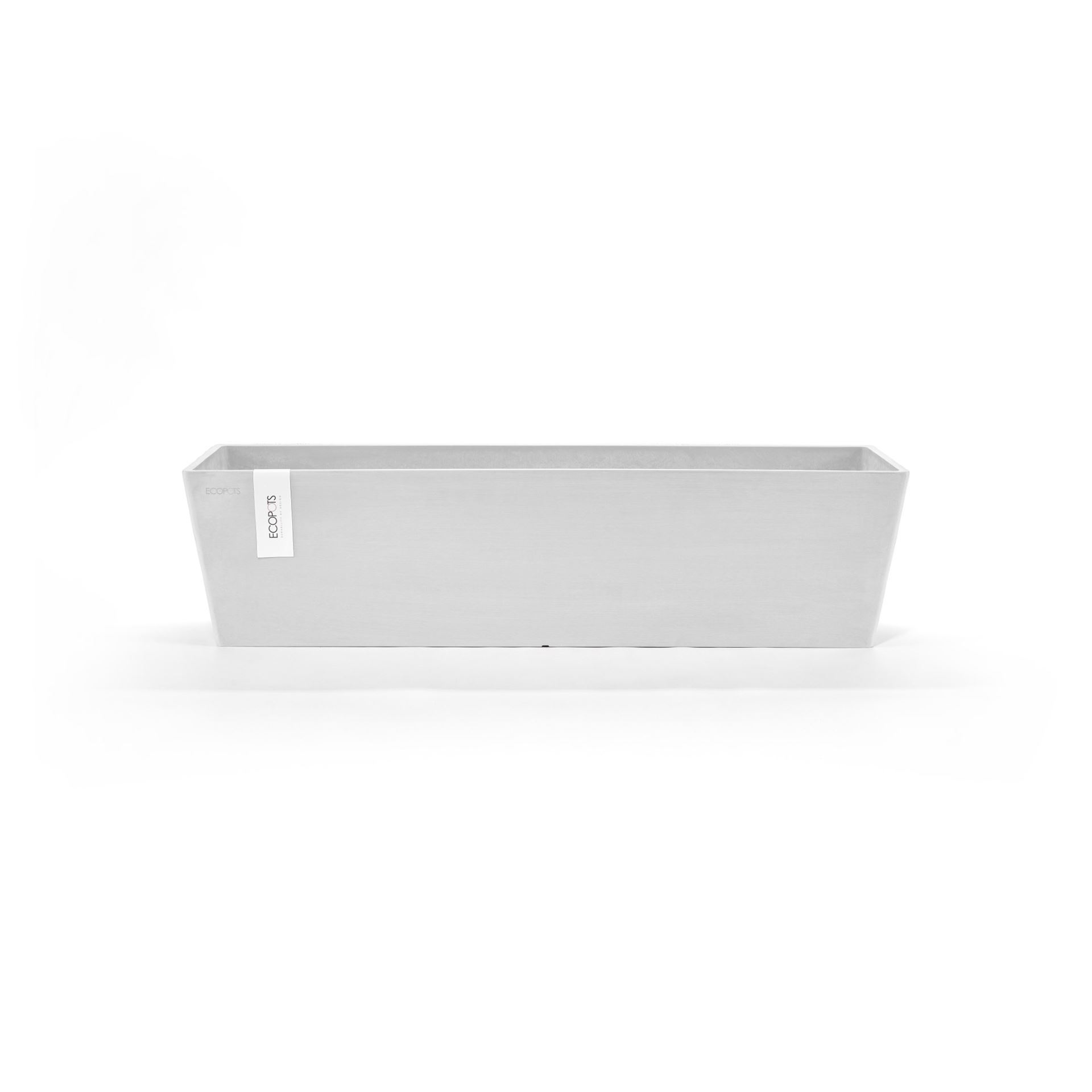 Ecopots bloempot Bruges 80 - Rechthoekig - Pure White - 80,8cm x 20cm x H20,3cm