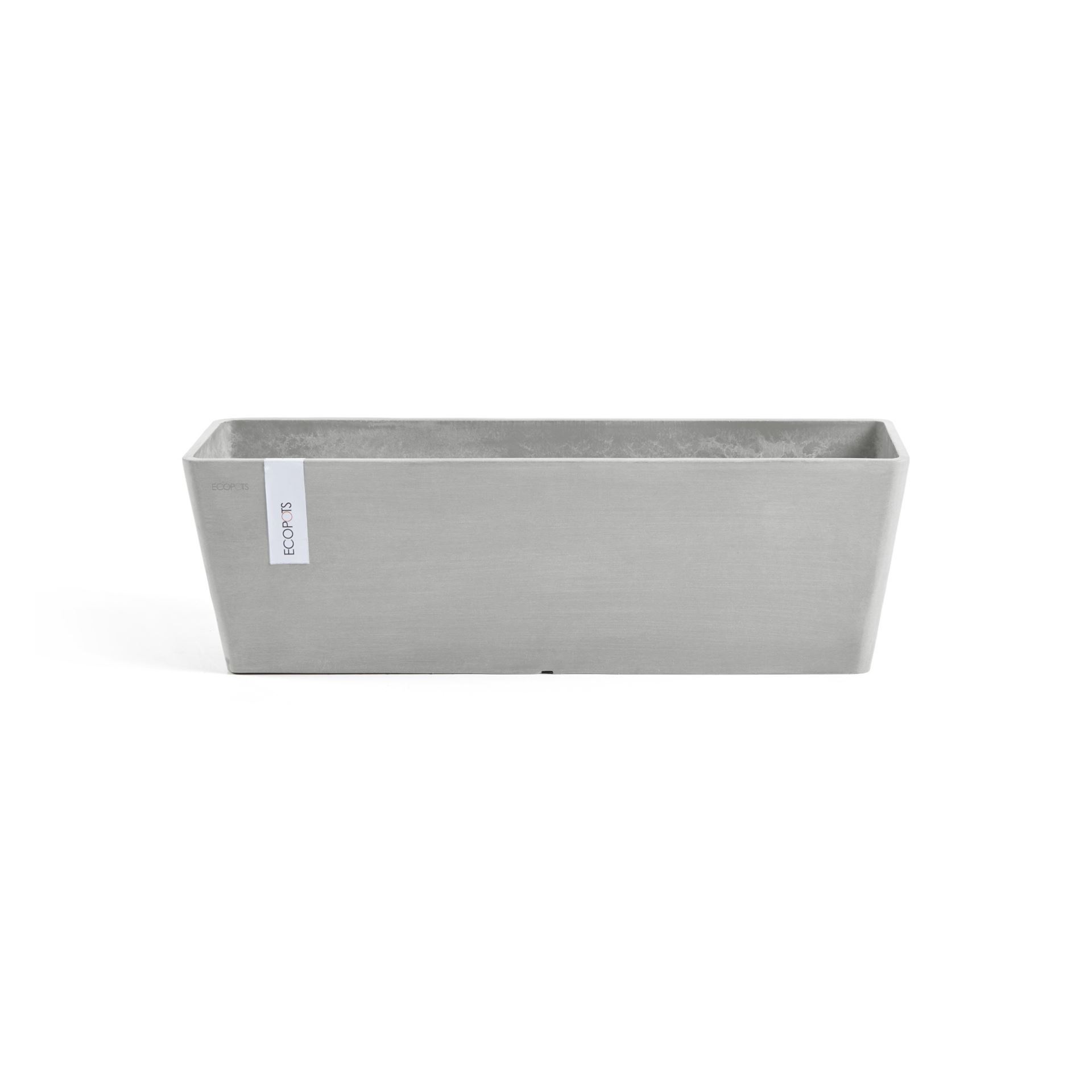 Ecopots bloempot Bruges 66 - Rechthoekig - White Grey - 65,3cm x 16,7cm x H17cm