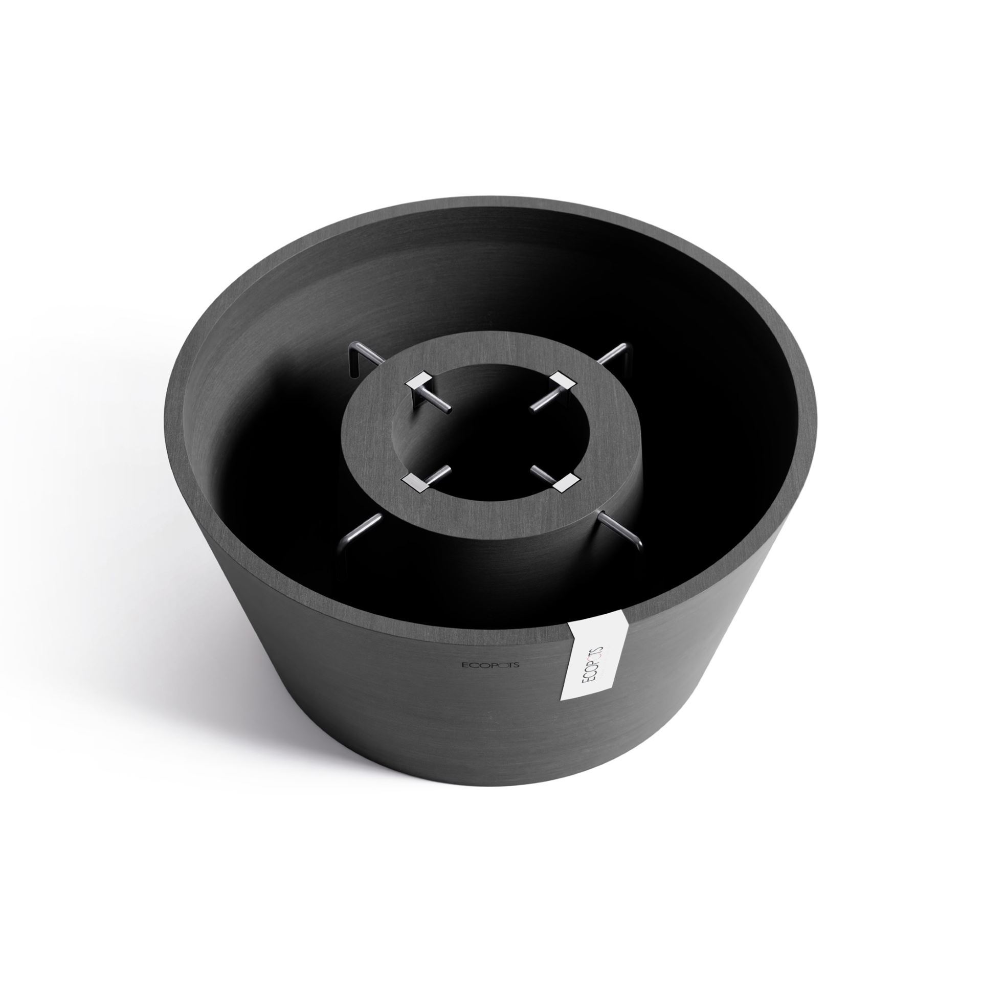 Ecopots kerstboomvoet XL - donkergrijs - geschikt voor bomen tot 300 cm - met waterreservoir