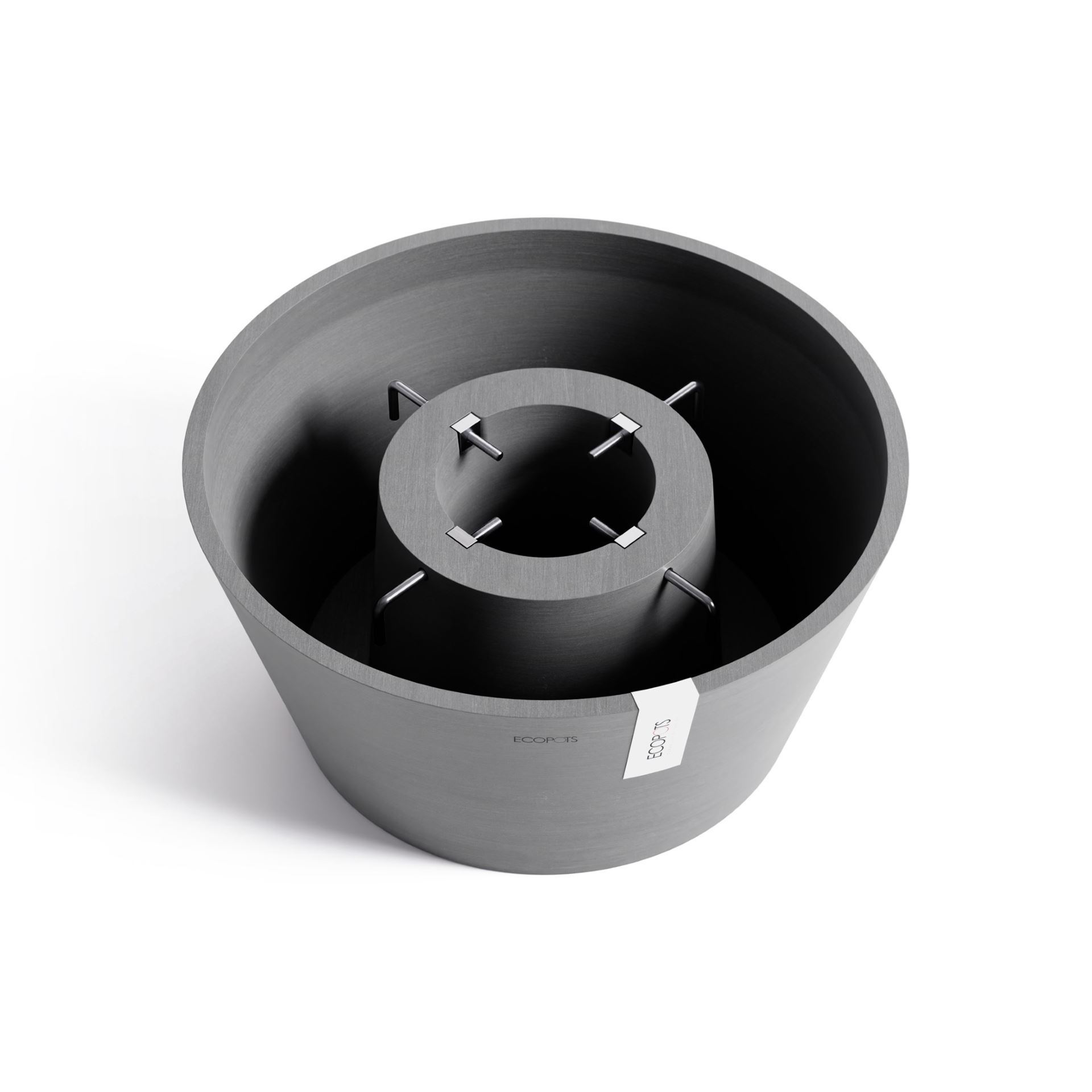 Ecopots kerstboomvoet XL - grijs - geschikt voor bomen tot 300 cm - met waterreservoir