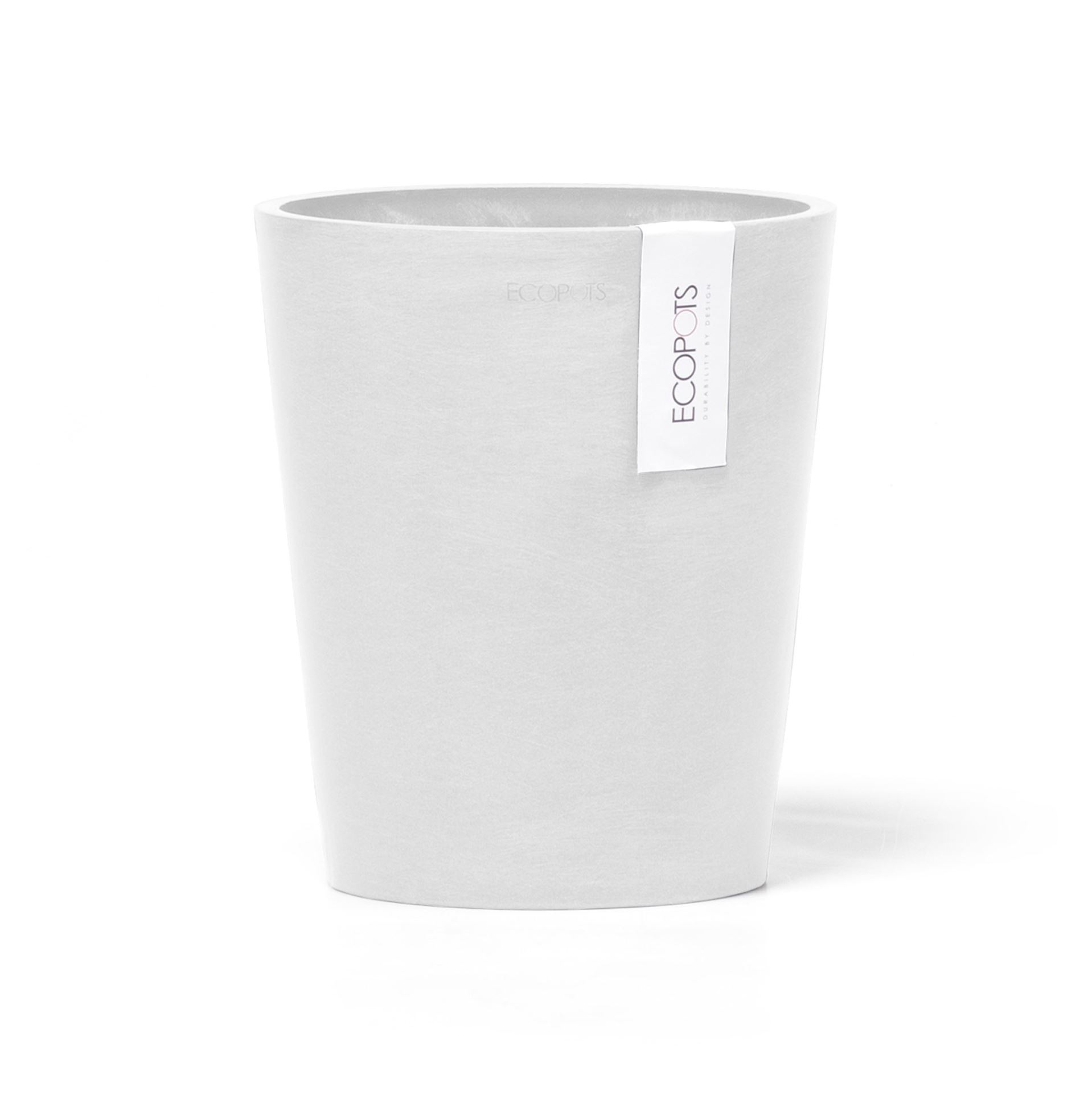 Ecopots Morinda Orchid 17 - Pure White - Diameter 17,1 x H19,5 cm - Ronde witte bloempot met waterreservoir