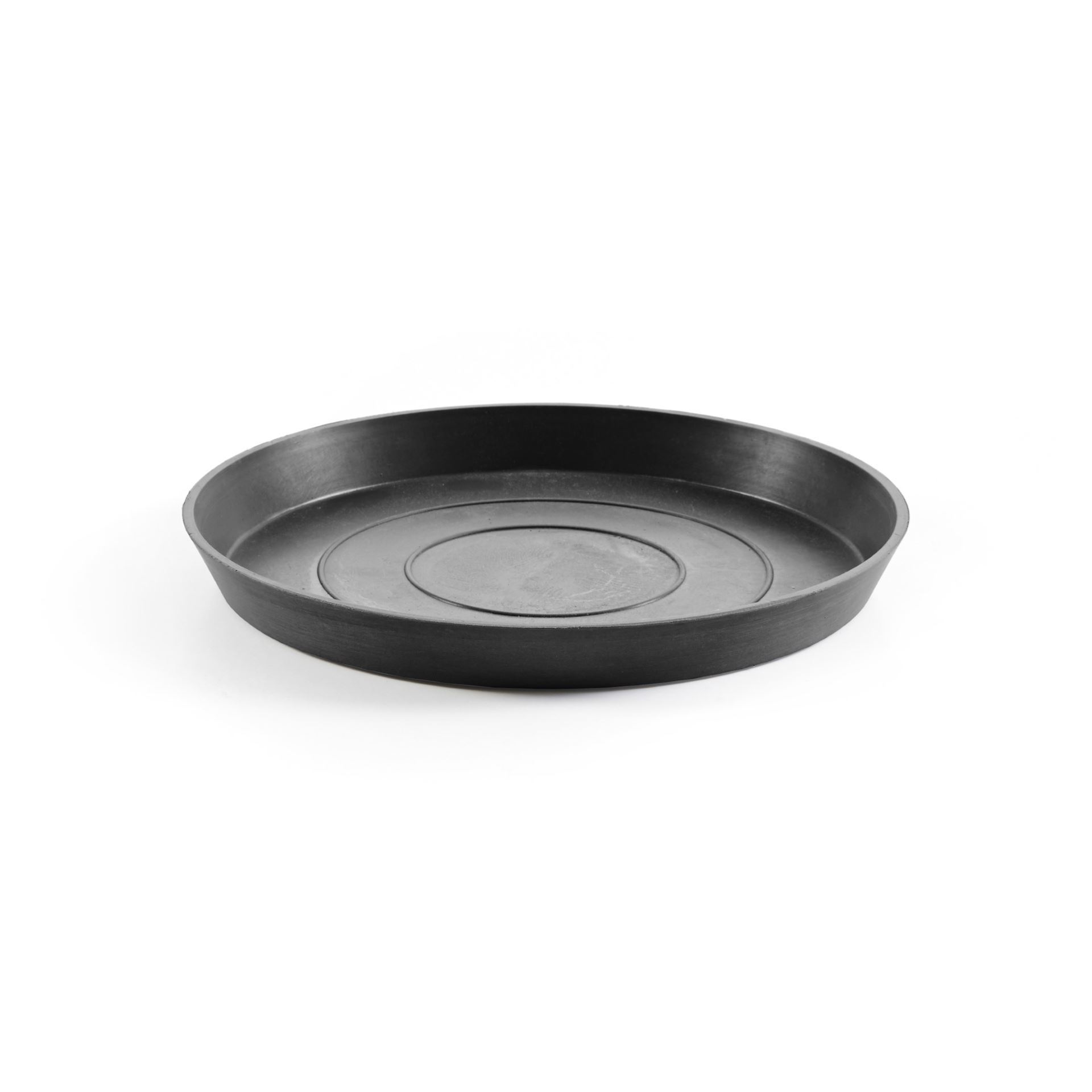 Ecopots onderschotel met waterreservoir- Rond - Dark Grey - Diameter 28,7 x H3 cm