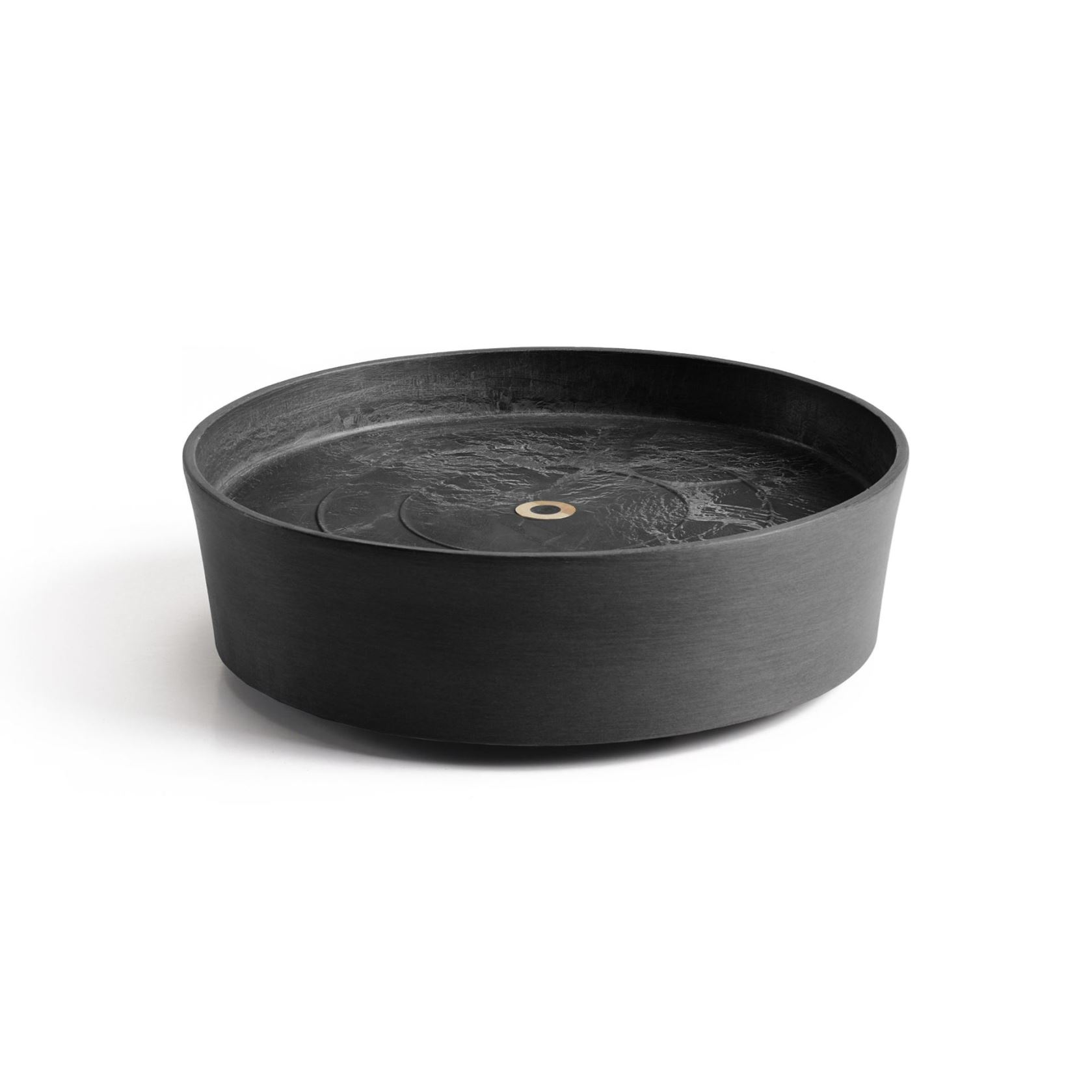 Ecopotsonderschotel op wielen - Rond - Dark Grey - Diameter 28,7 x H8,3 cm