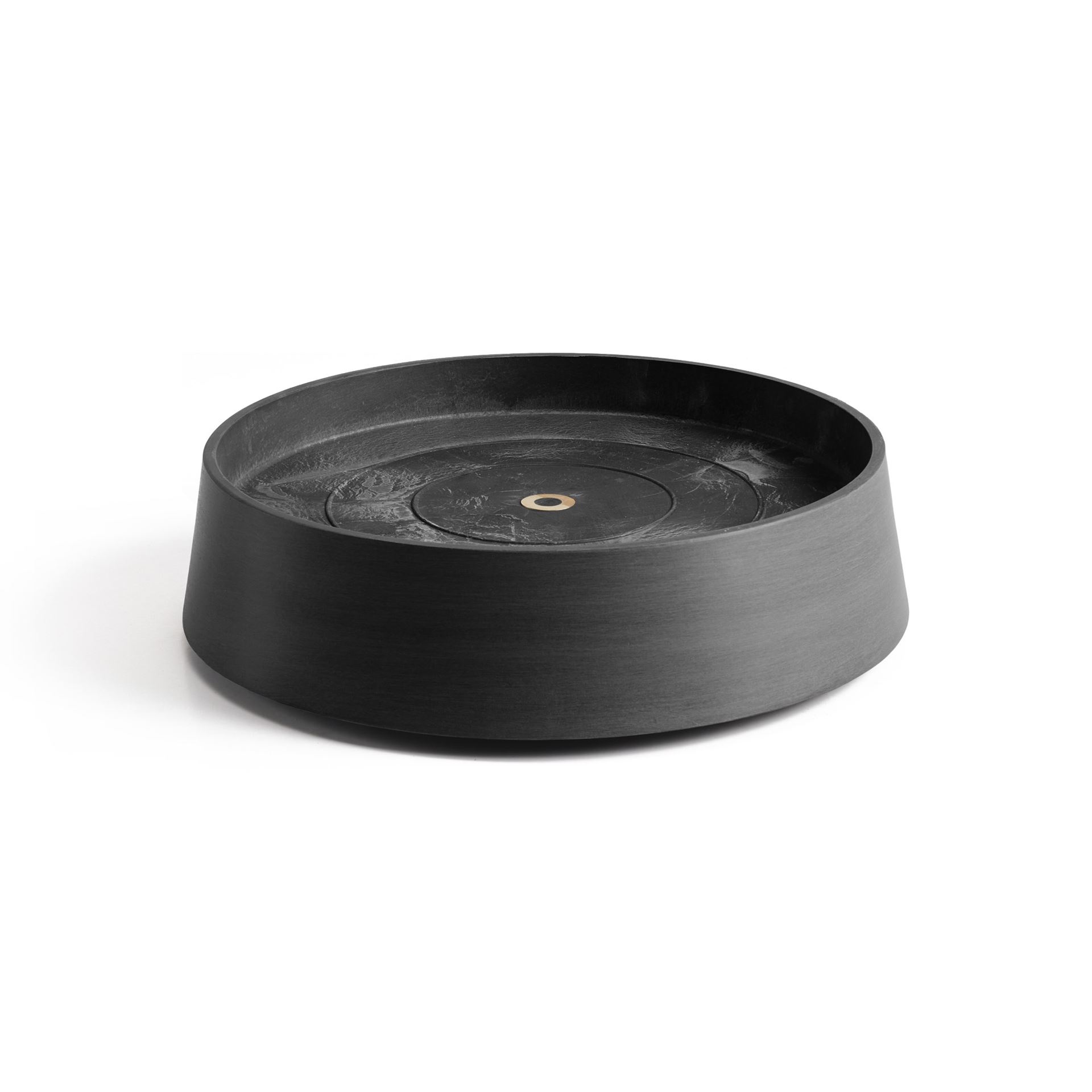 Ecopots Saucer Wheels Oslo - Dark Grey -Ø32,2 x H8,5 cm - Ronde donkergrijze onderschotel op wielen met waterreservoir afbeelding