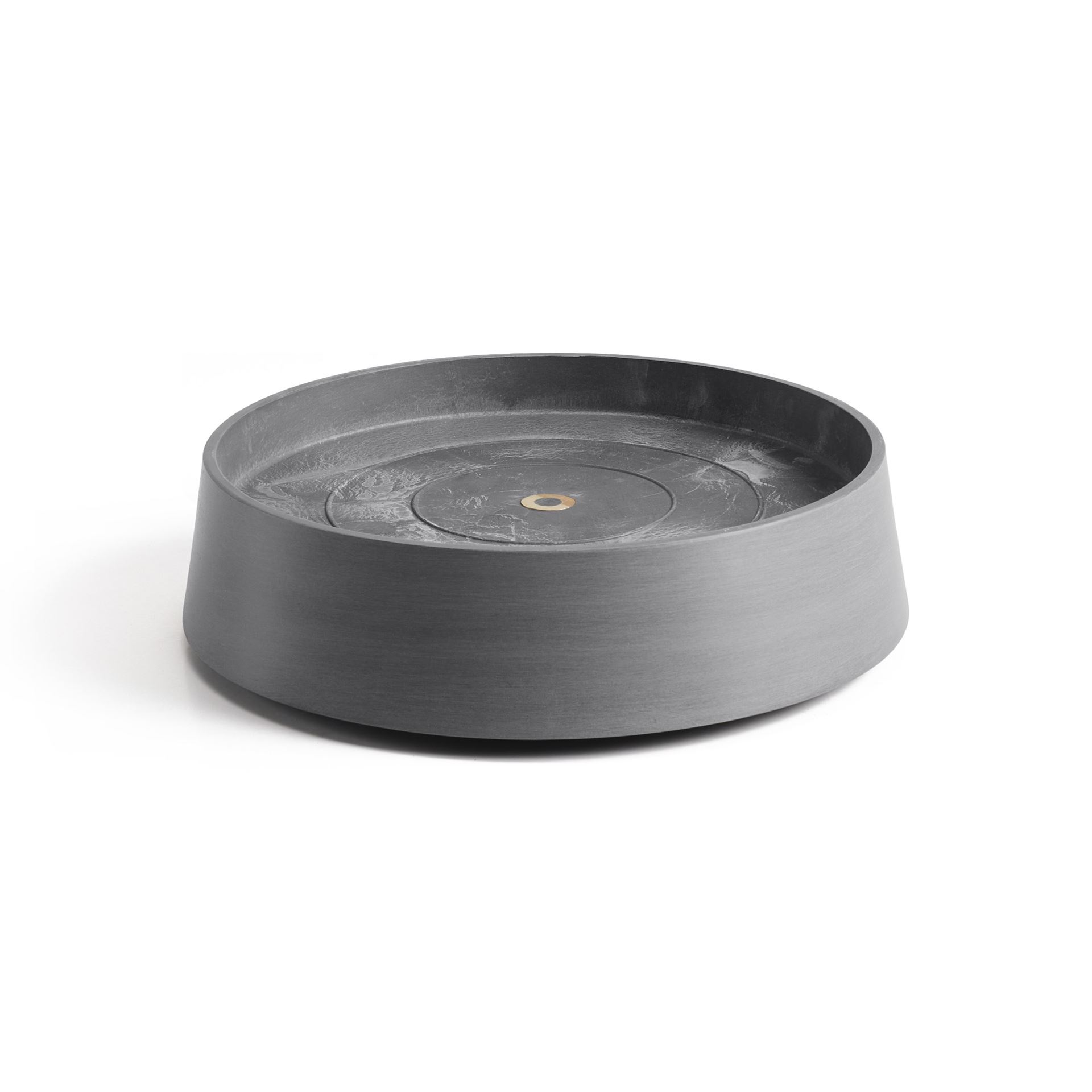 Ecopots Saucer Wheels Oslo - Grey -Ø32,2 x H8,5 cm - Ronde grijze onderschotel op wielen met waterreservoir afbeelding