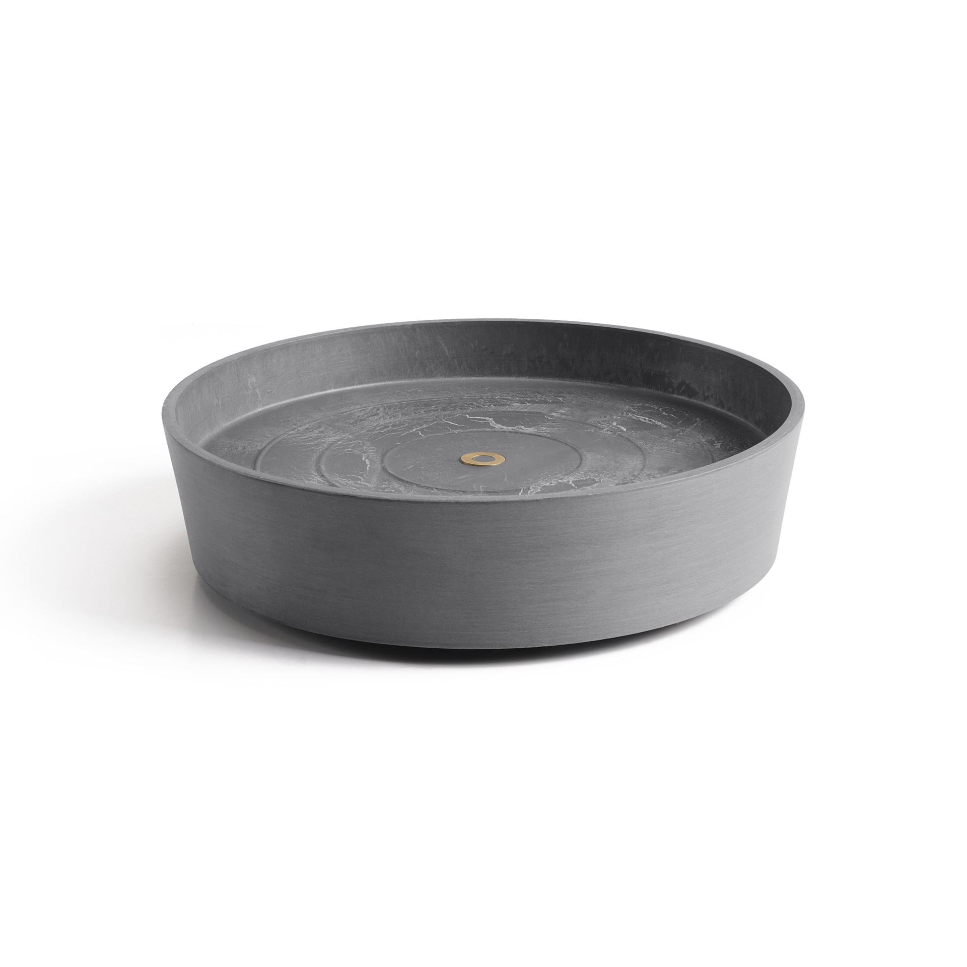 Ecopots Saucer Wheels - Grey -Ø34,1 x H9 cm - Ronde grijze onderschotel op wielen met waterreservoir afbeelding