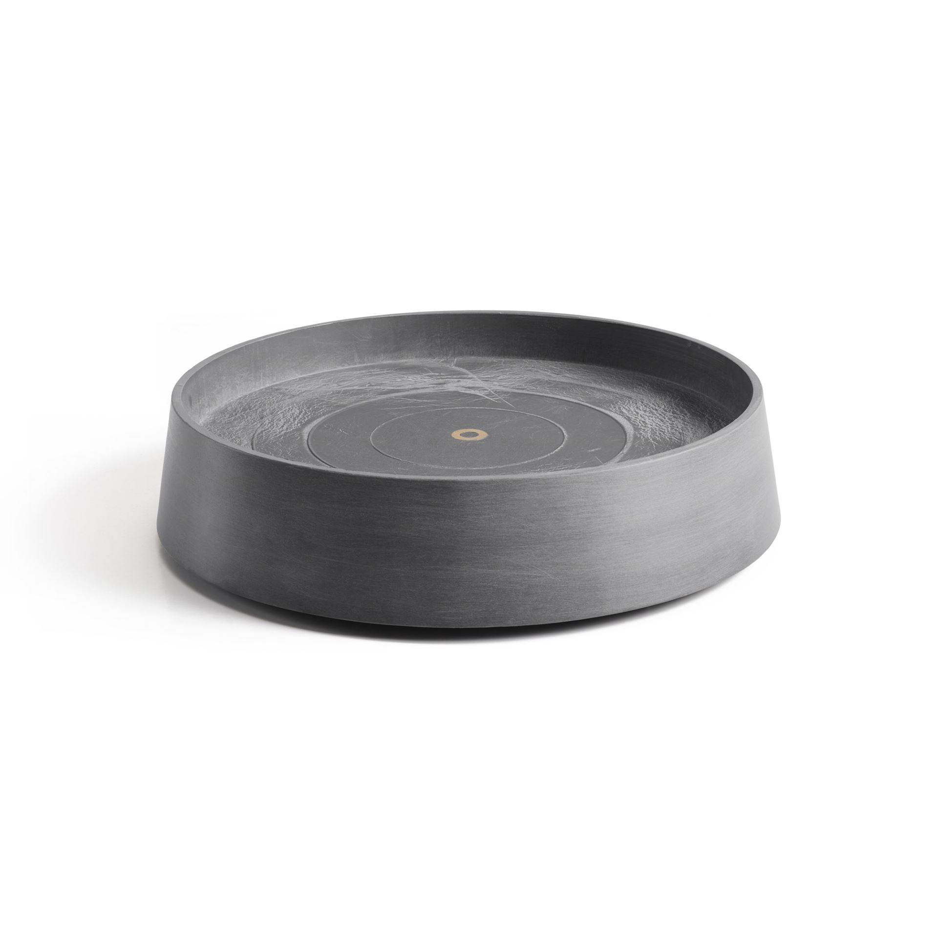 Ecopots Saucer Wheels Oslo - Grey -Ø41 x H9,5 cm - Ronde grijze onderschotel op wielen met waterreservoir afbeelding