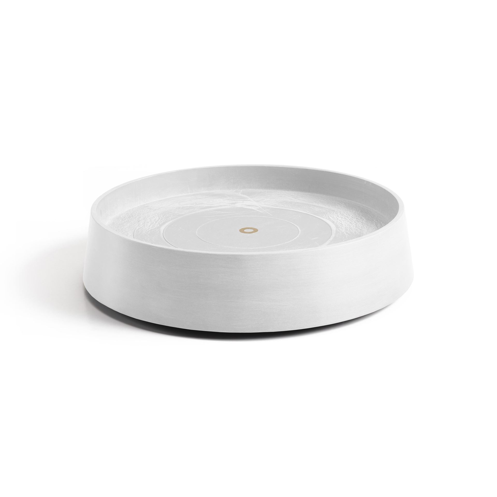 Ecopots Saucer Wheels Oslo - Pure White -Ø41 x H9,5 cm - Ronde witte onderschotel op wielen met waterreservoir afbeelding