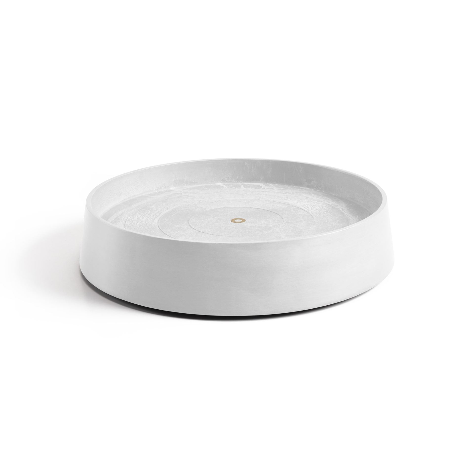 Ecopots Saucer Wheels Oslo - Pure White -Ø50 x H10,5 cm - Ronde witte onderschotel op wielen met waterreservoir afbeelding