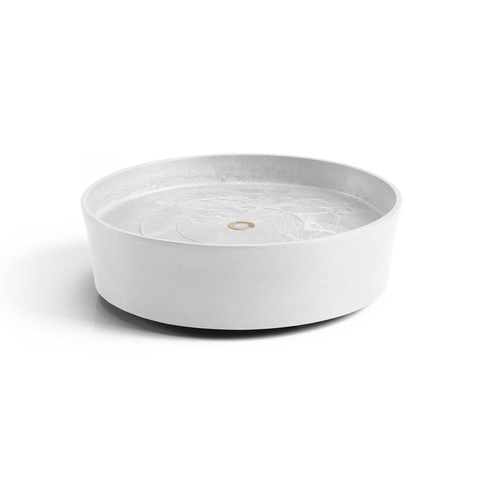 Ecopots onderschotel op wielen - Rond - Pure White - Diameter 28,7 x H8,3 cm