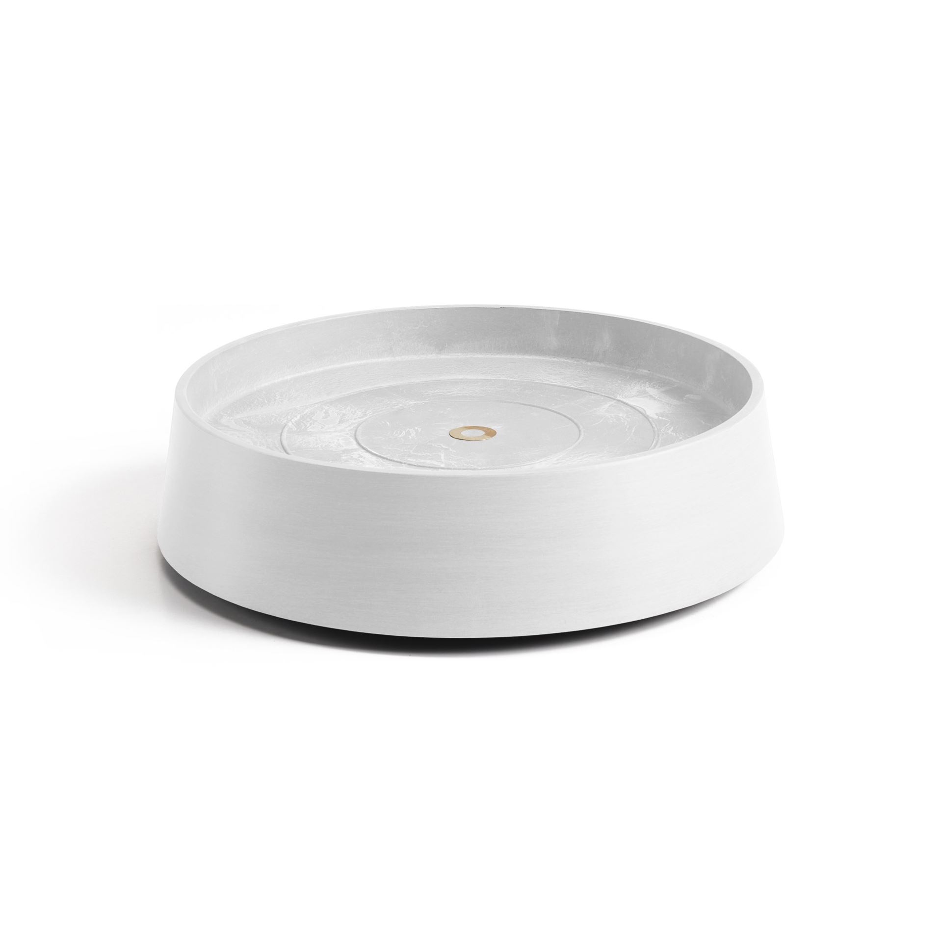 Ecopots Saucer Wheels Oslo - Pure White -Ø32,2 x H8,5 cm - Ronde witte onderschotel op wielen met waterreservoir afbeelding