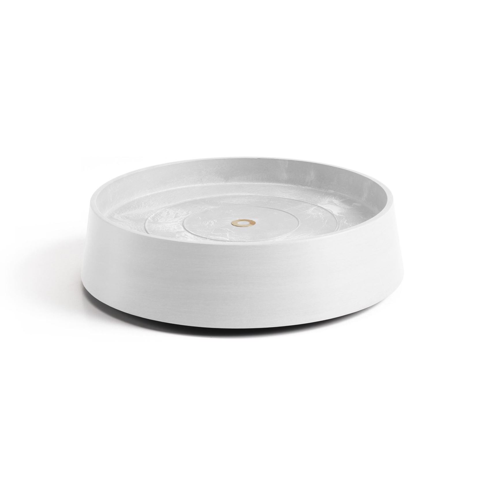 Ecopots onderschotel op wielen Oslo - Rond - Pure White - Diameter 32,2 x H8,5 cm