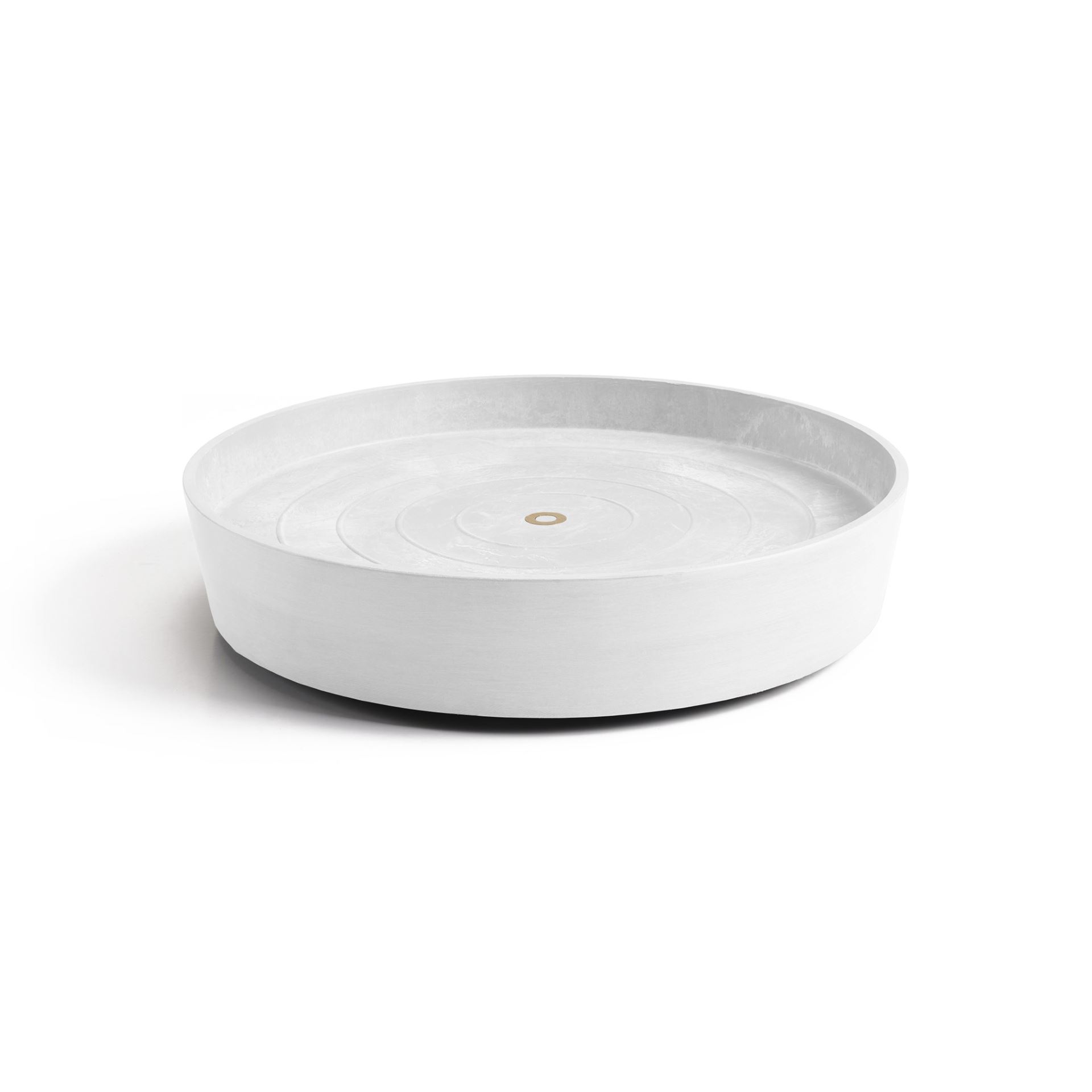 Ecopots Saucer Wheels - Pure White -Ø51 x H10,1 cm - Ronde witte onderschotel op wielen met waterreservoir afbeelding