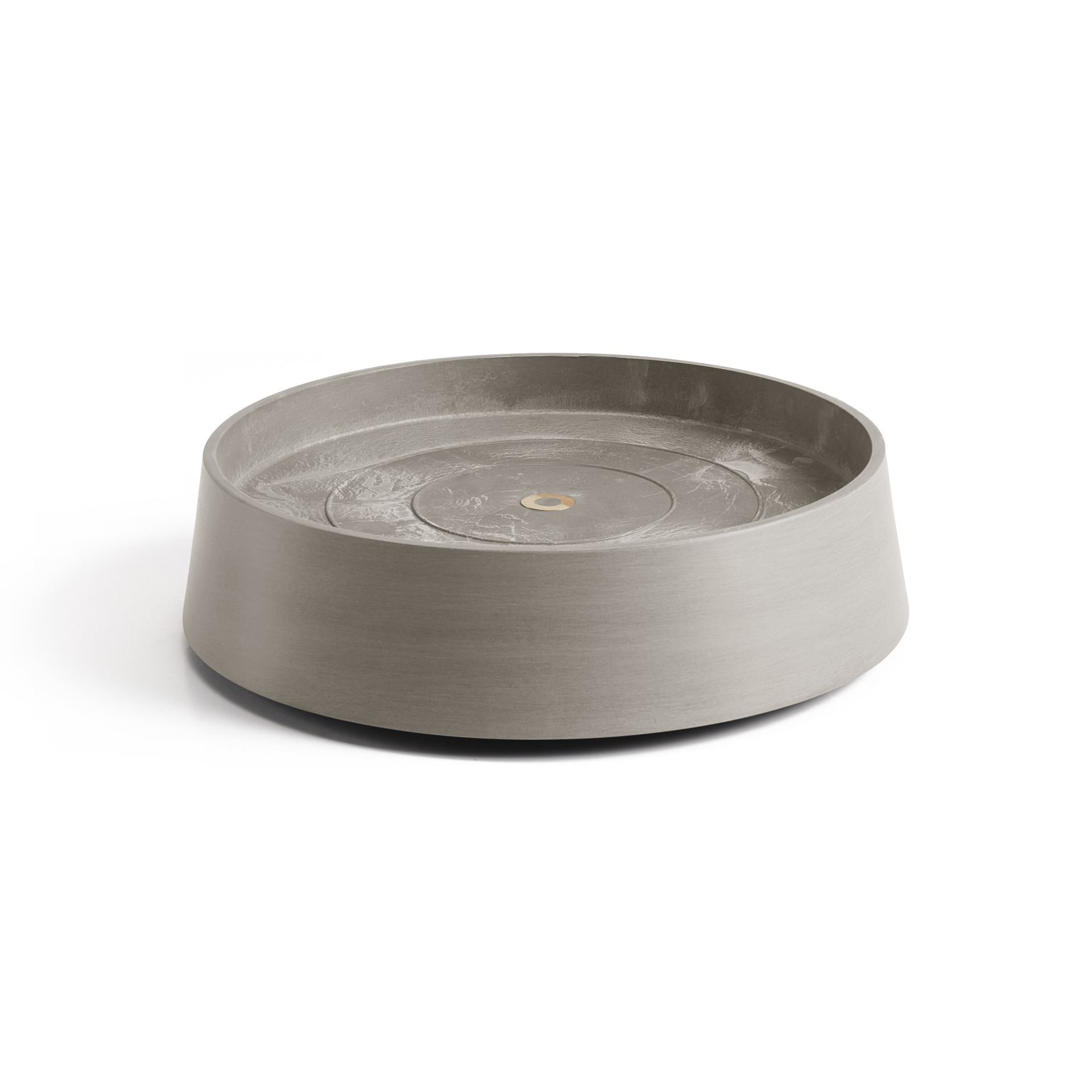 Ecopots Saucer Wheels Oslo - Taupe -Ø32,2 x H8,5 cm - Ronde taupe onderschotel op wielen met waterreservoir afbeelding