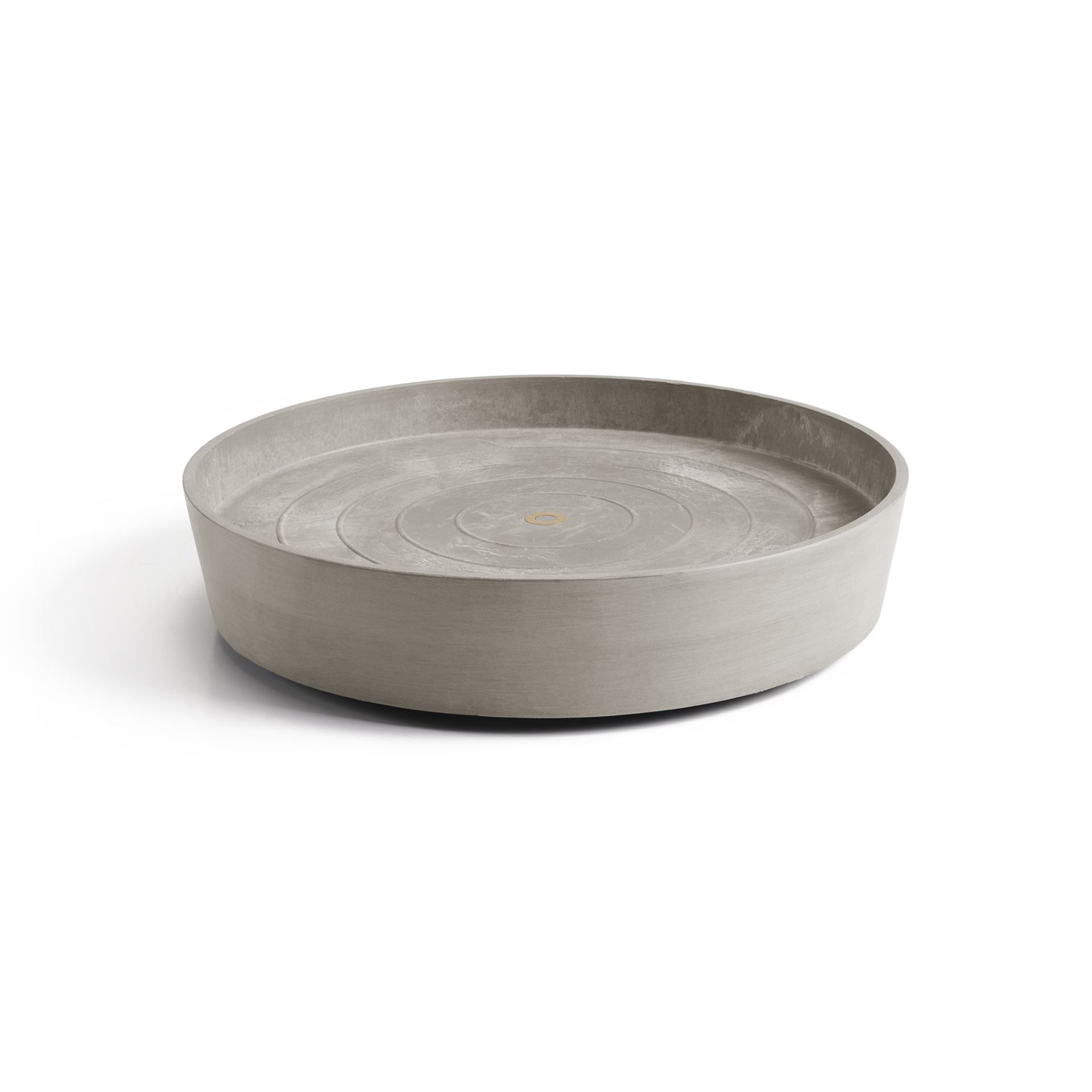 Ecopots Saucer Wheels - Taupe -Ø41,6 x H9 cm - Ronde taupe onderschotel op wielen met waterreservoir afbeelding