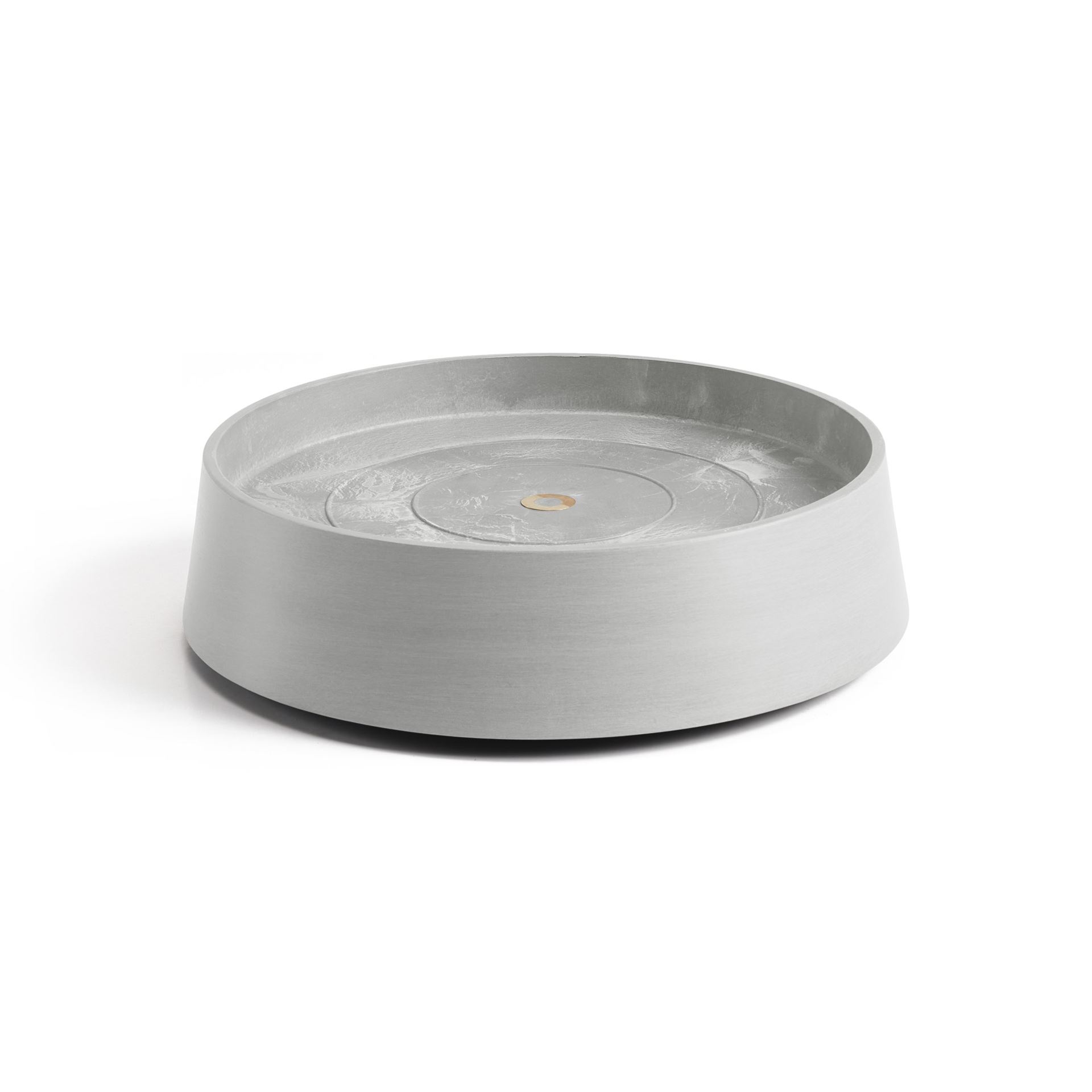 Ecopots Saucer Wheels Oslo - White Grey -Ø32,2 x H8,5 cm - Ronde witgrijze onderschotel op wielen met waterreservoir afbeelding