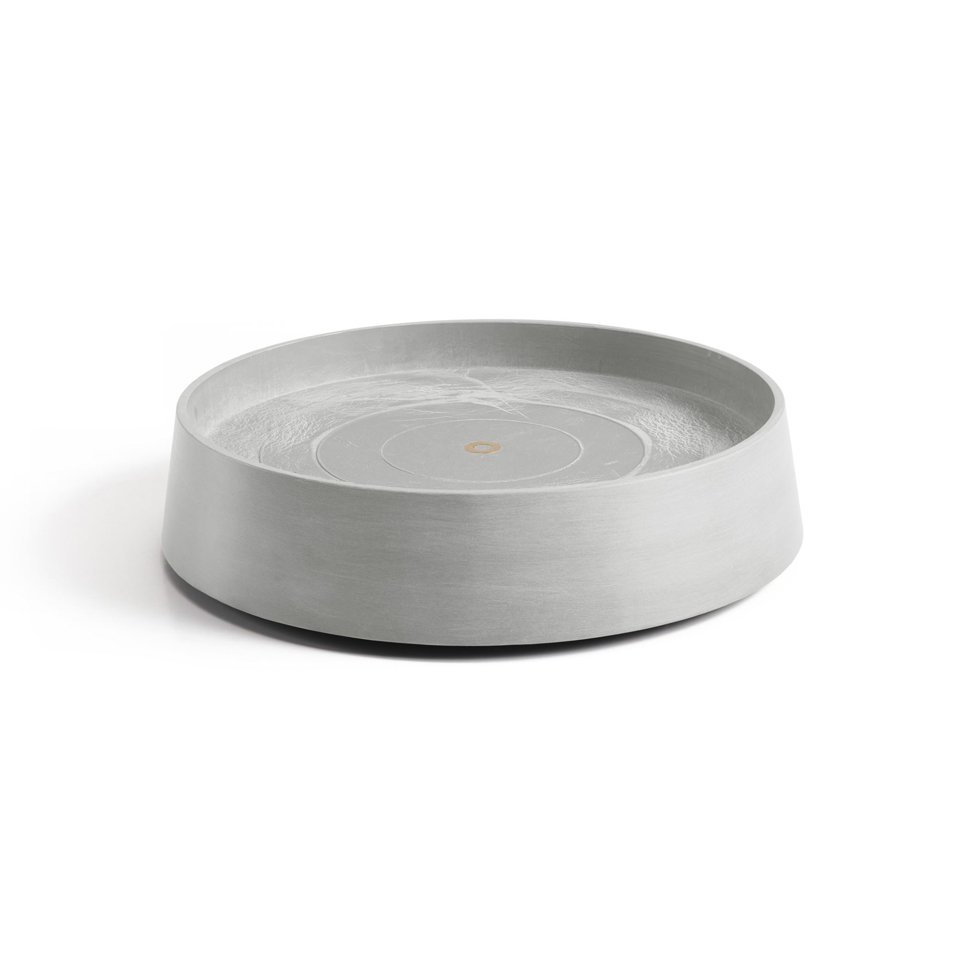 Ecopots Saucer Wheels Oslo - White Grey -Ø41 x H9,5 cm - Ronde witgrijze onderschotel op wielen met waterreservoir afbeelding