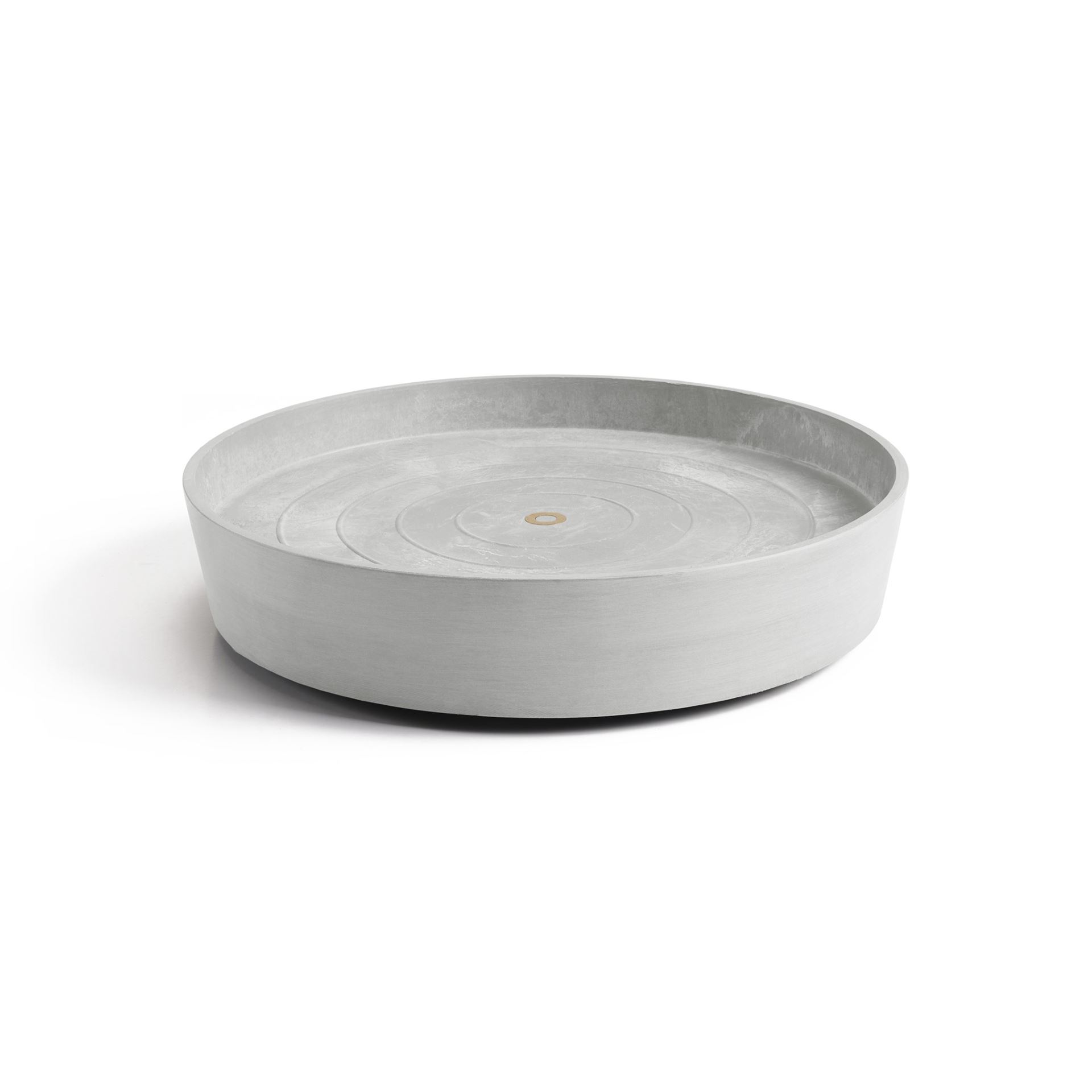 Ecopots Saucer Wheels - White Grey -Ø41,6 x H9 cm - Ronde witgrijze onderschotel op wielen met waterreservoir afbeelding