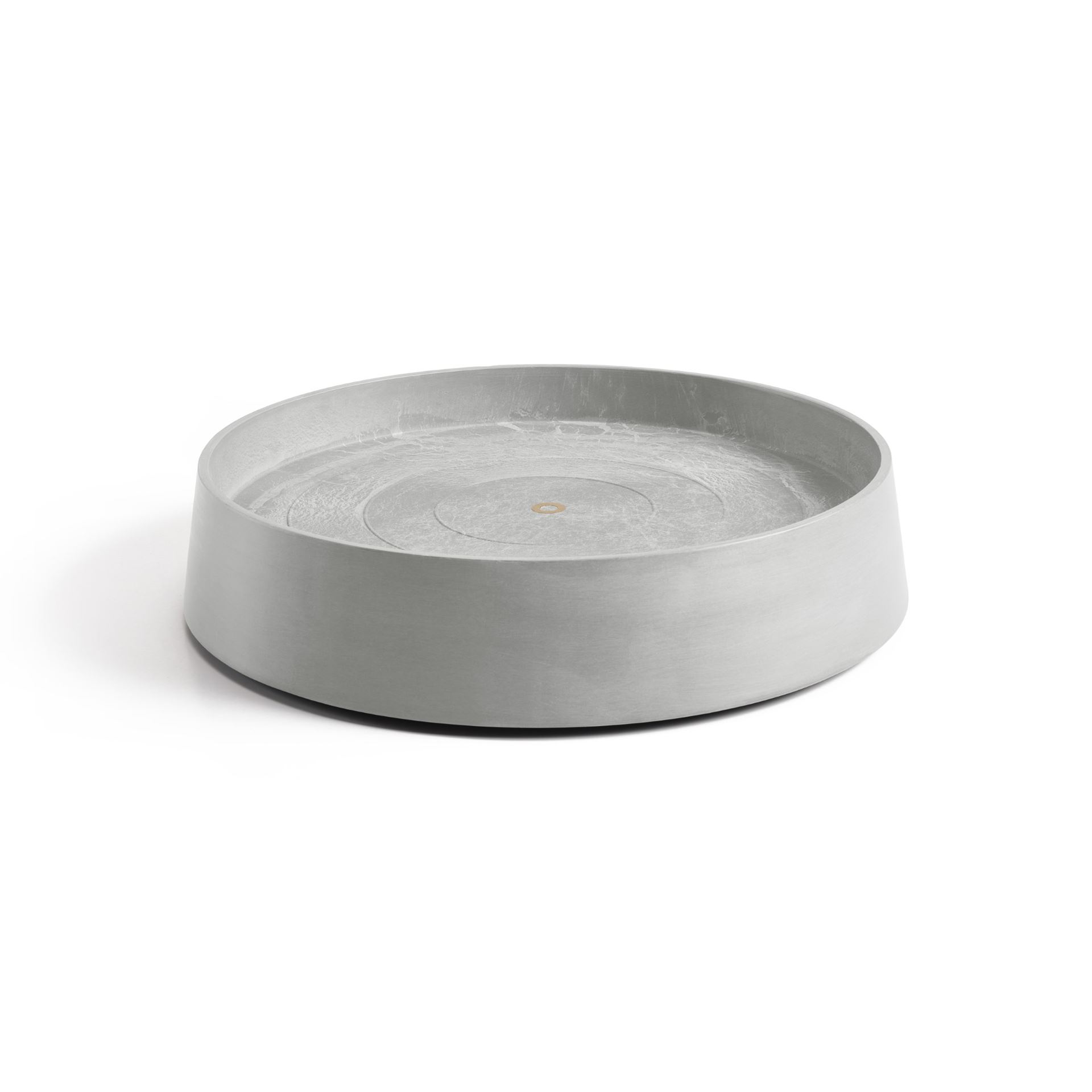 Ecopots Saucer Wheels Oslo - White Grey -Ø50 x H10,5 cm - Ronde witgrijze onderschotel op wielen met waterreservoir afbeelding