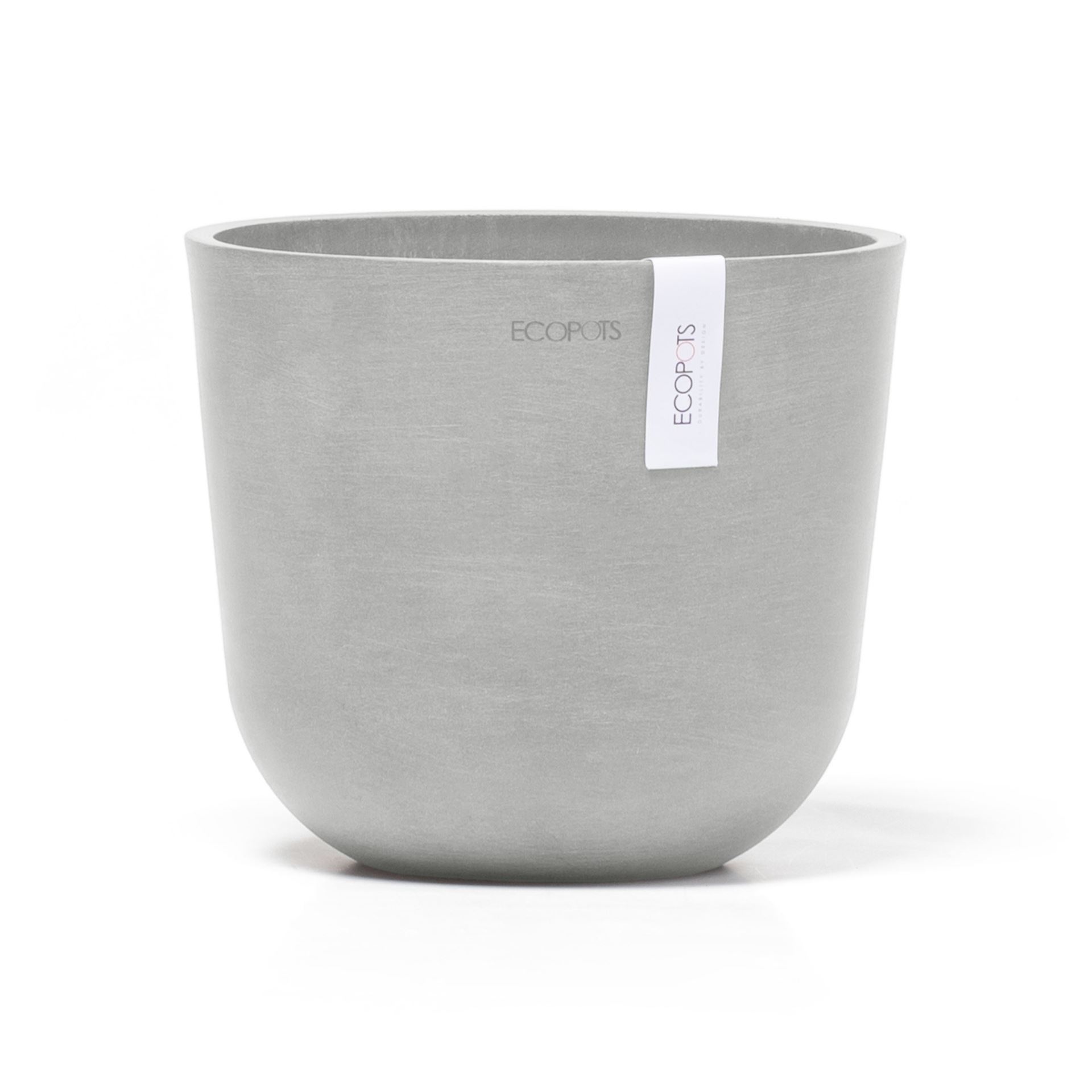 Ecopots bloempot Oslo Mini 19 - Rond - White Grey - Diameter 19 x H16,5 cm